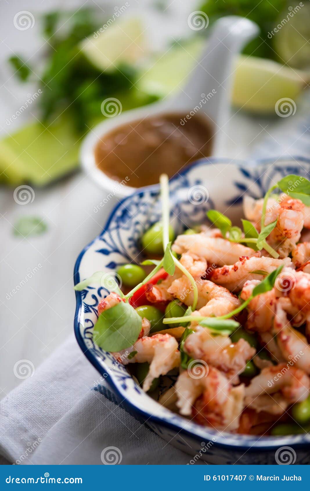 Protein Salad with Crayfish,edamame Stock Image Image of ginger