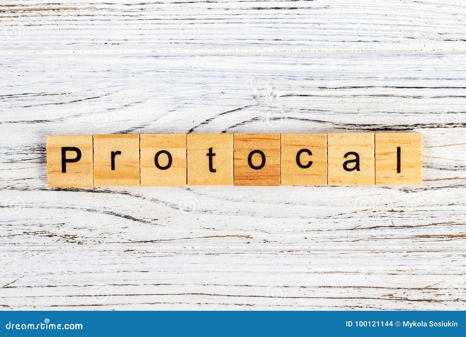 protocol word made with wooden blocks concept