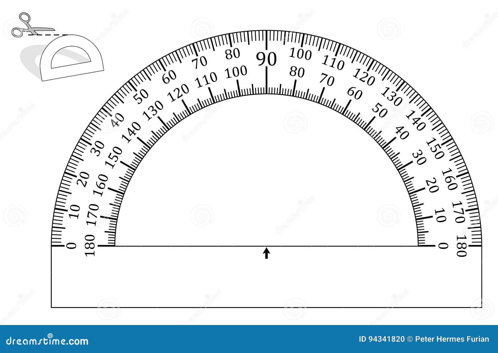 worksheet Protractor Print Out protractor template paper model stock vector image 94341820 royalty free vector