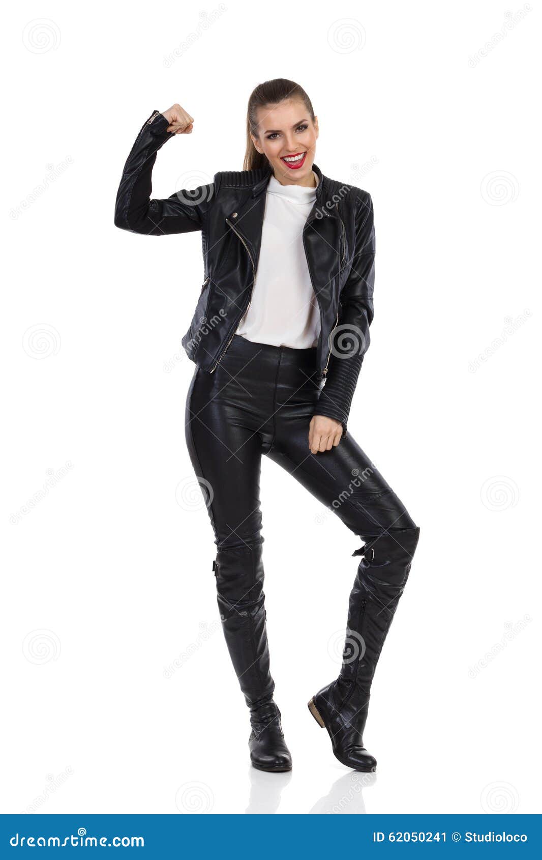 Proud Rock Girl stock image. Image of jacket, posing - 62050241