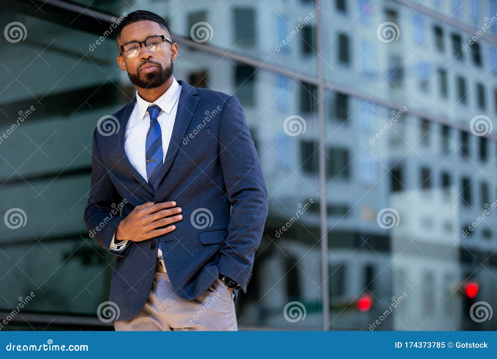 Proud Successful Businessman Executive CEO African American, Standing ...
