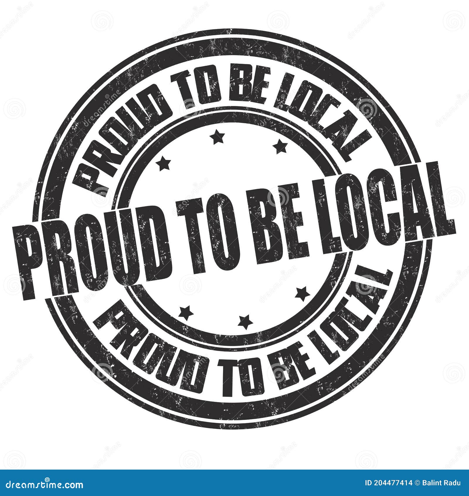 proud to be local grunge rubber stamp