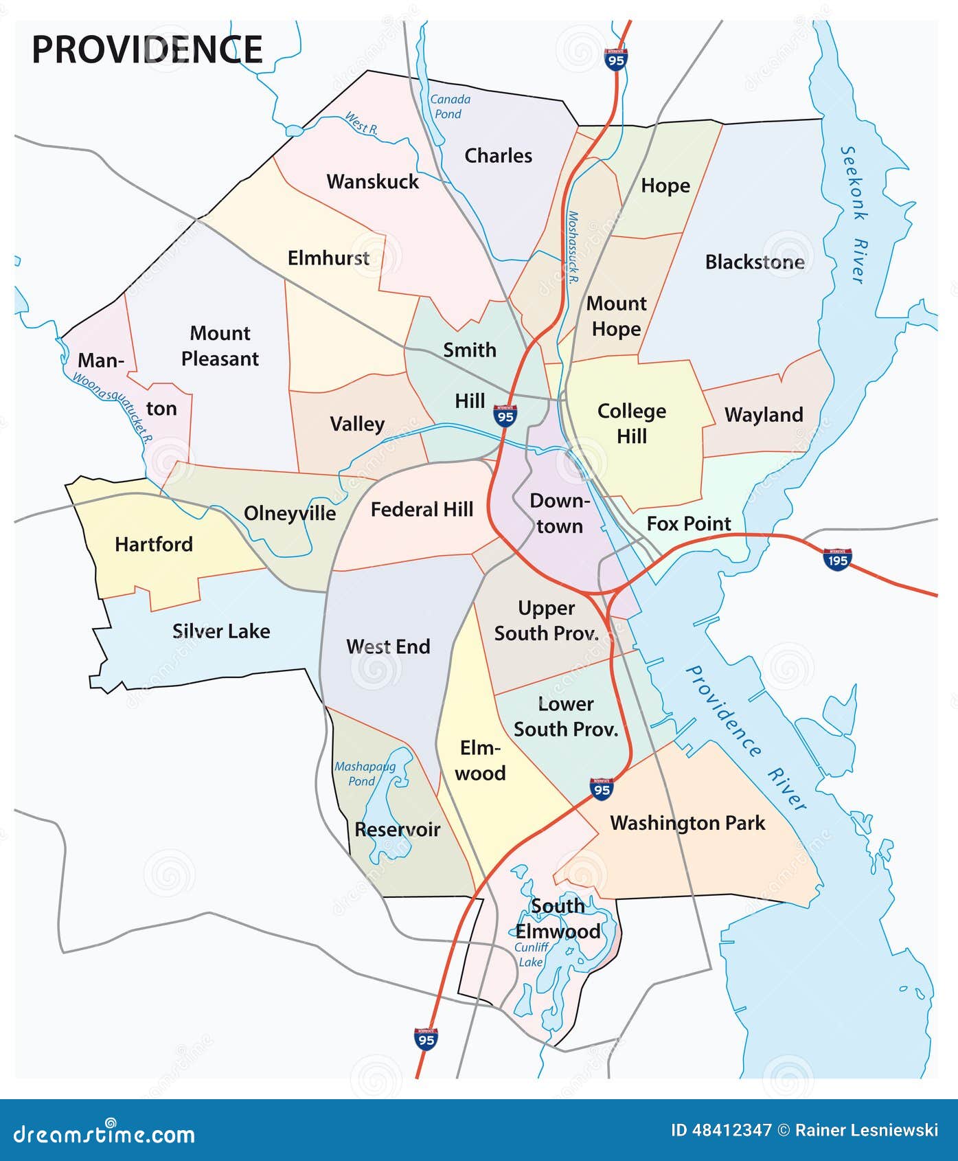 map of providence ri neighborhoods Providence Road And Neighborhood Map Stock Vector Illustration map of providence ri neighborhoods