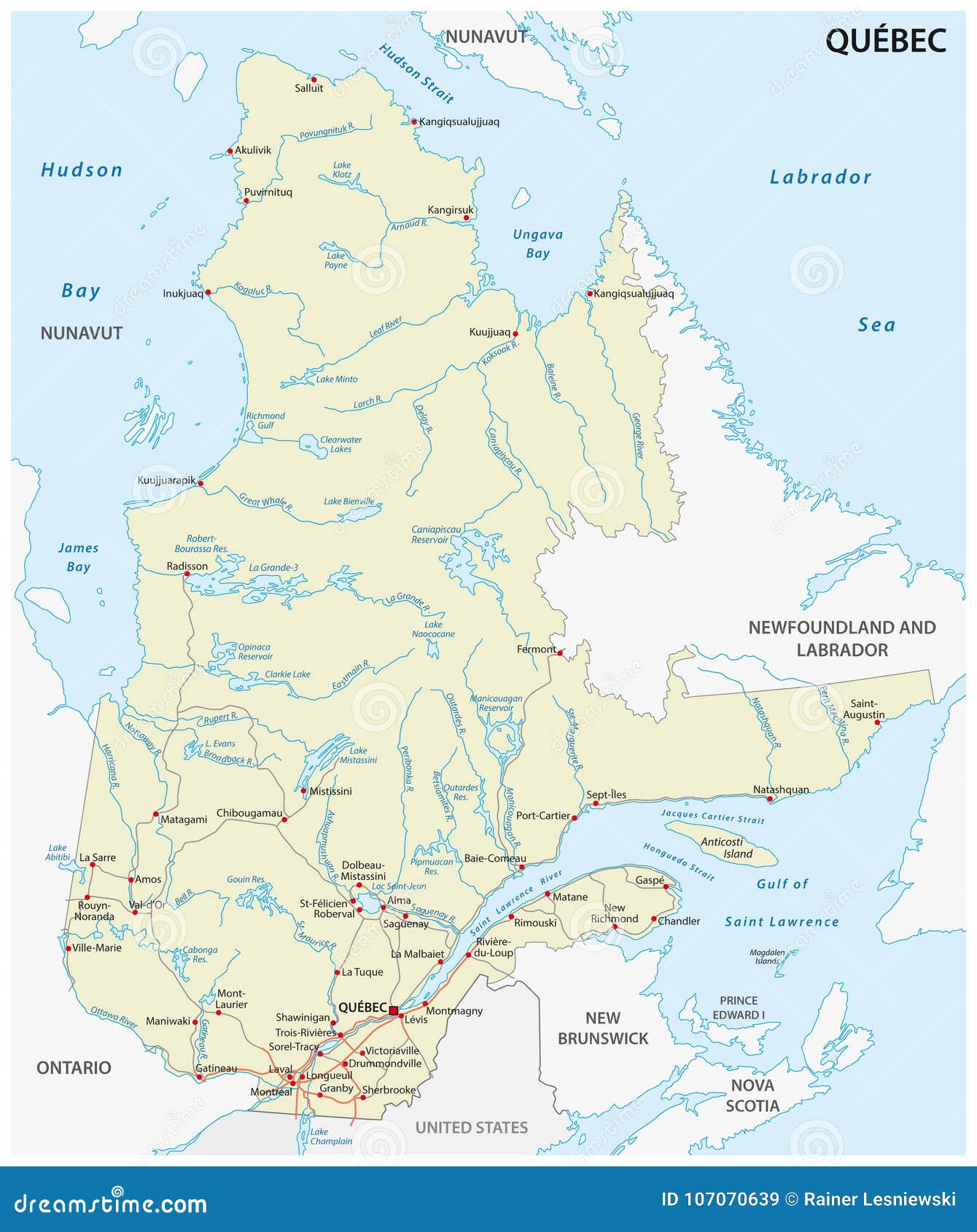 province quebec road  map