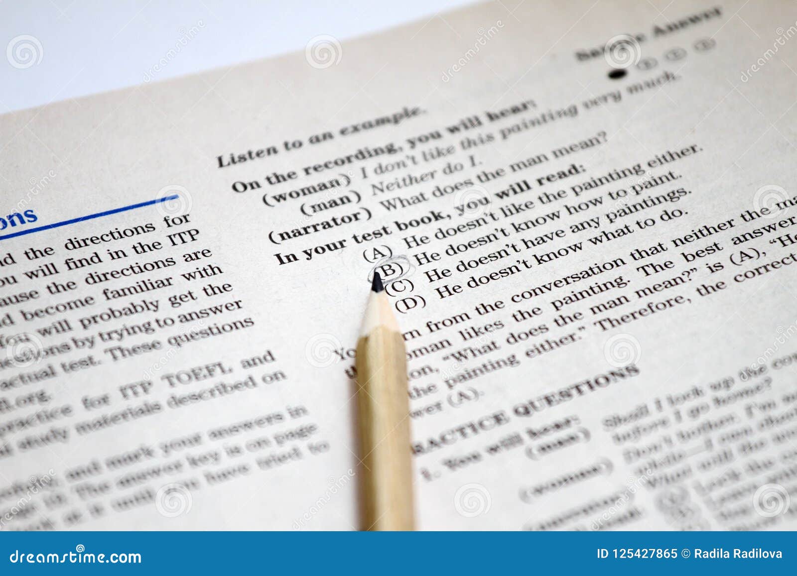 Prueba De Ingles Como Idioma Extranjero Hojas De Prueba De Toefl Examen De Toefl Preguntas De La Practica De Toefl Aprendizaje D Imagen De Archivo Imagen De Listening Conocimiento 125427865