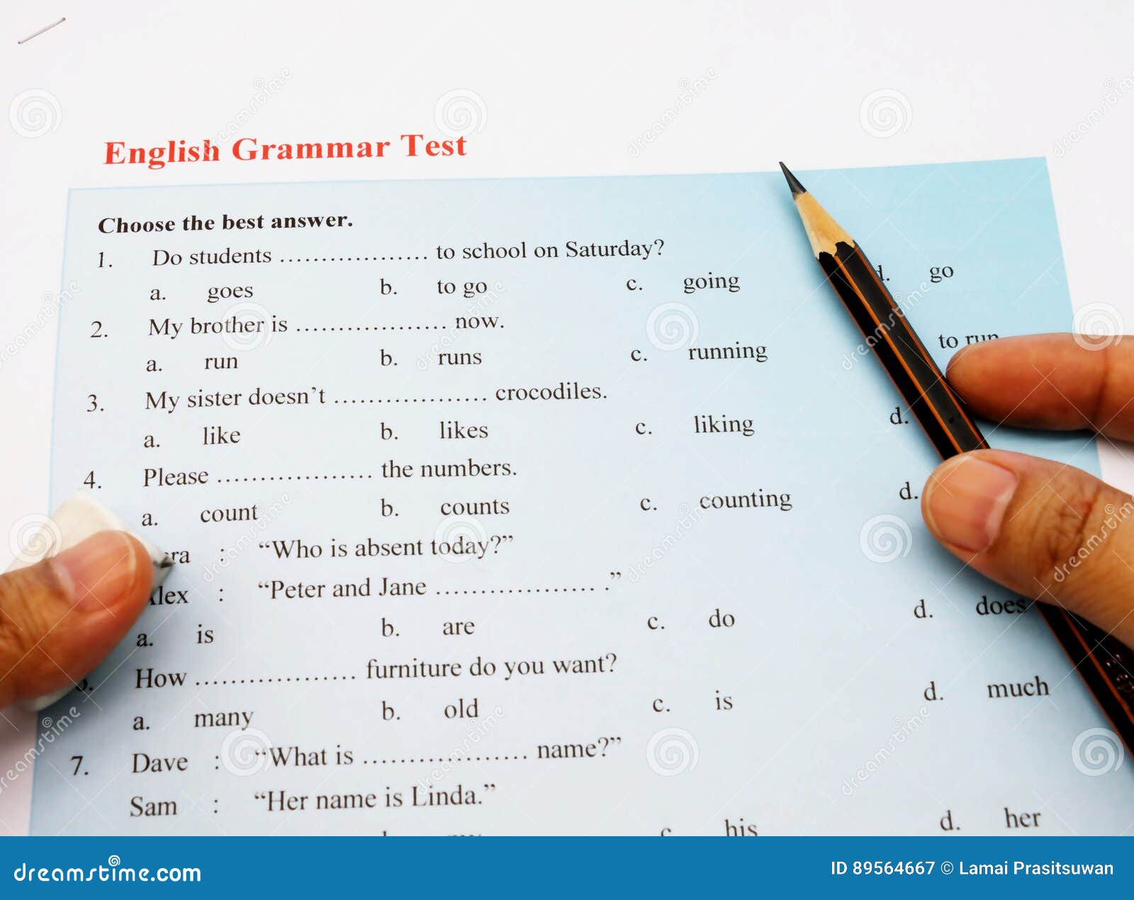 Prueba De La Gramática Inglesa Imagen de archivo - Imagen de conocimiento,  lenguaje: 89564667