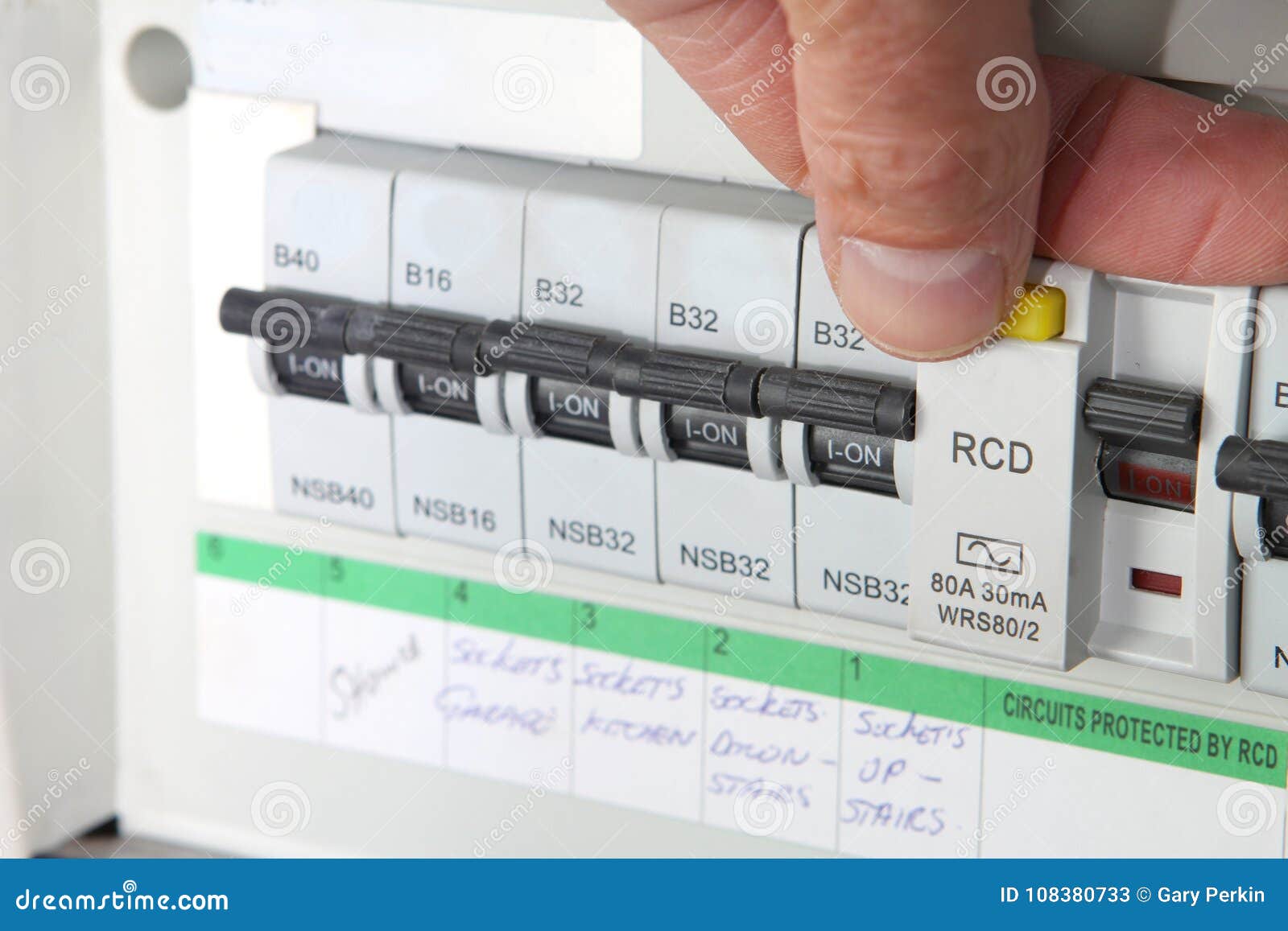 Seguridad eléctrica RCD prueba Etiquetas