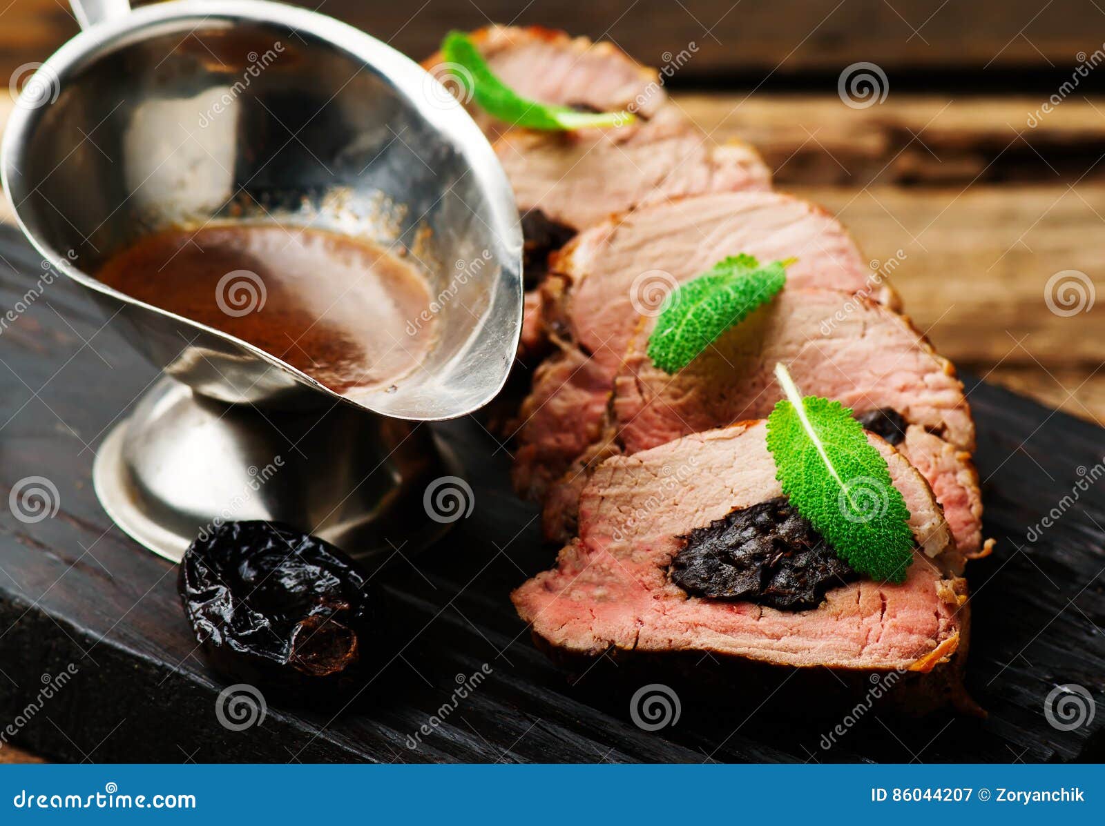 PruneStuffed Pork Fillet.selective Focus Stock Image Image of baked