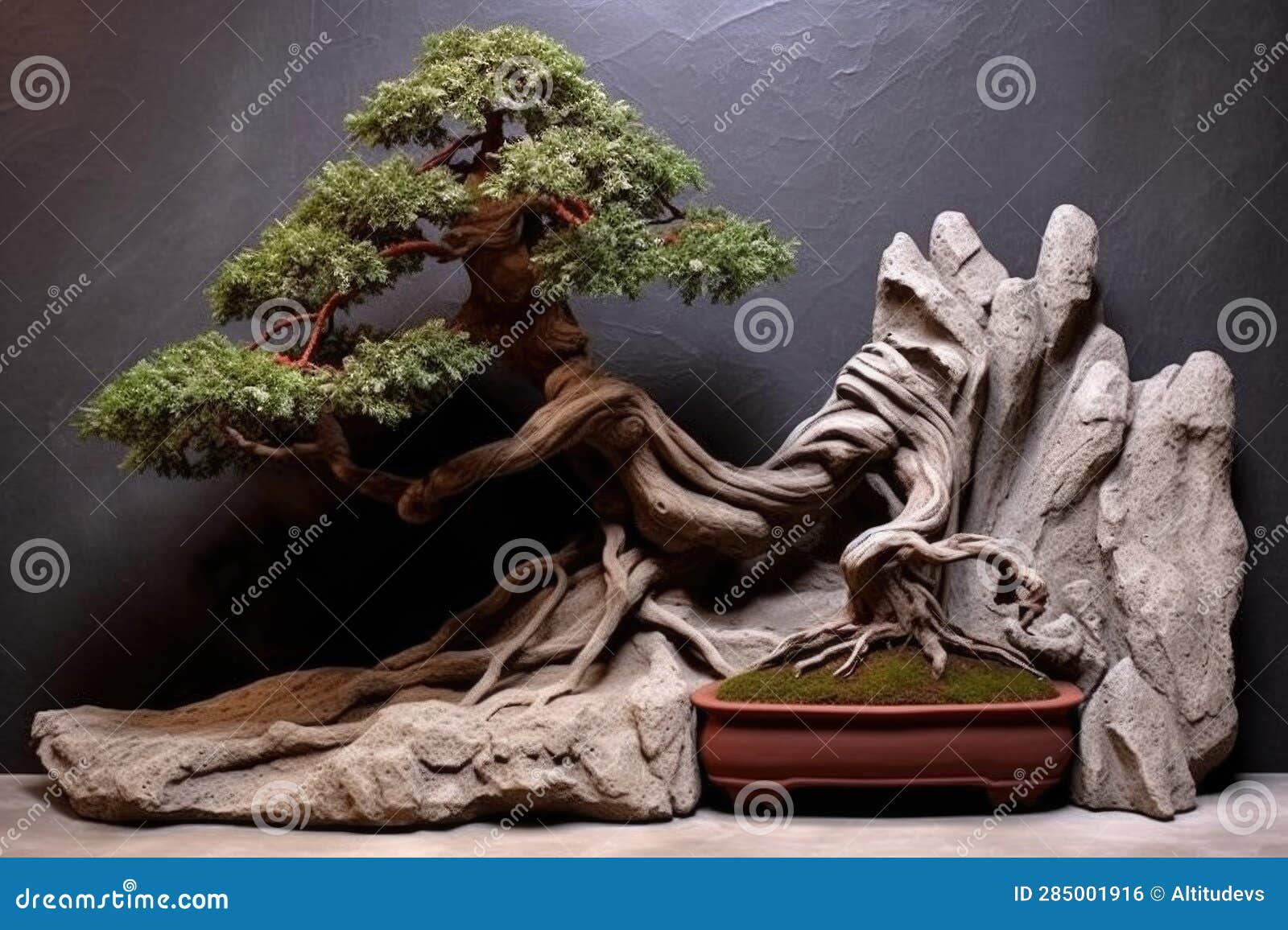 Pruned Bonsai Tree in a Tranquil Zen Garden Stock Photo Image of
