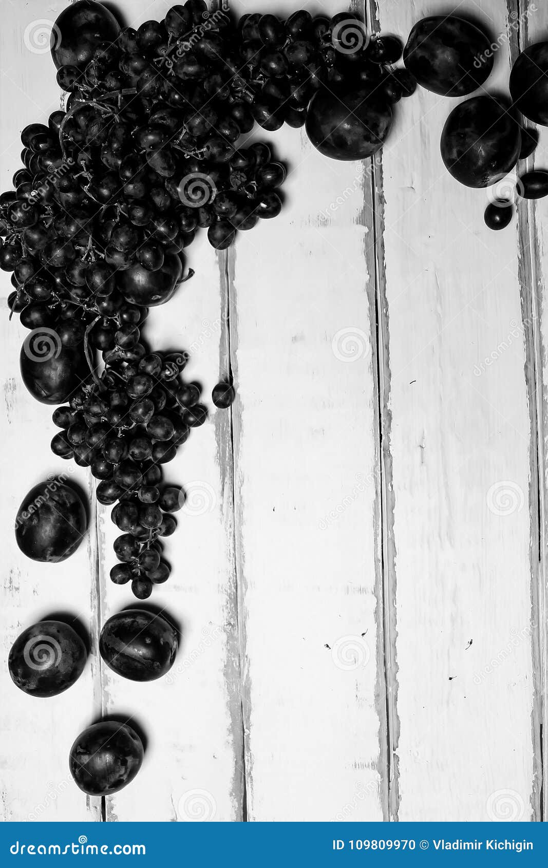 Prunes and Grapes on the Table Stock Photo Image of natural, fresh 109809970