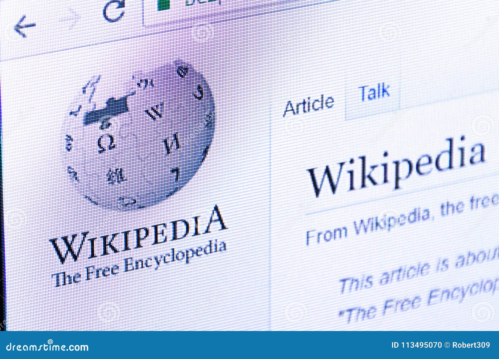 Wikipedia Website With Logo On Pc Display Screen Editorial Image Image Of Editorial Technology 113495070