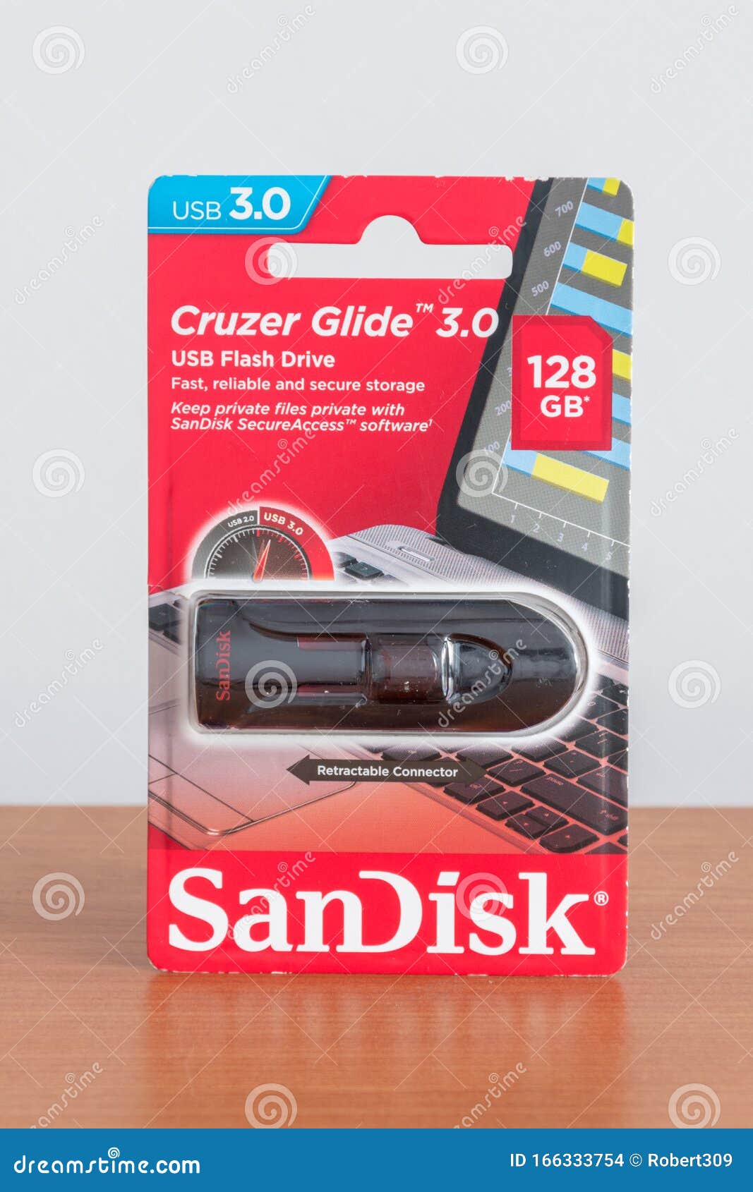 SanDisk Cruzer Glide 3.0 128 GB USB Flash Drive Editorial Stock Image