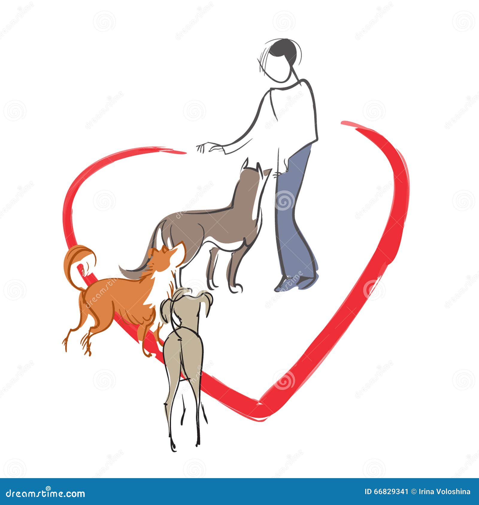 Символический рисунок с собаками
