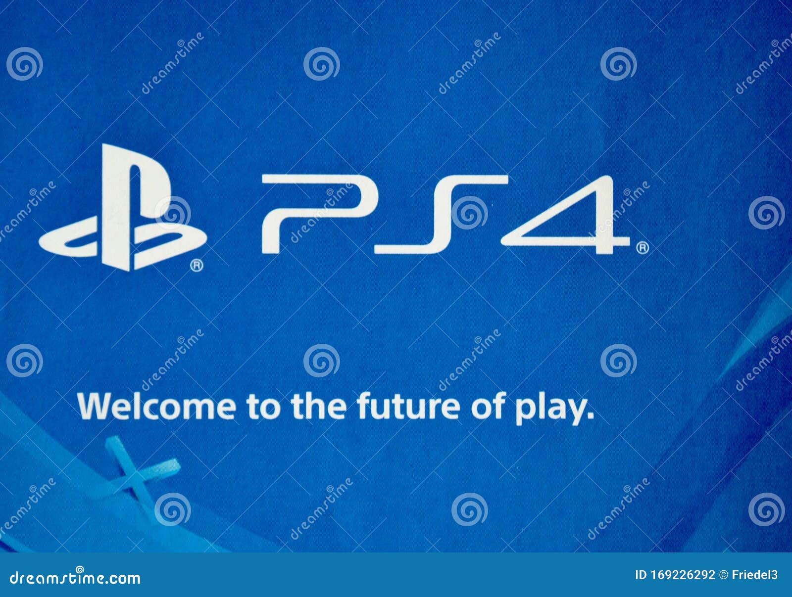 Ps4 Logo And Slogan On Blue Editorial Photography Image Of Blue Playstation