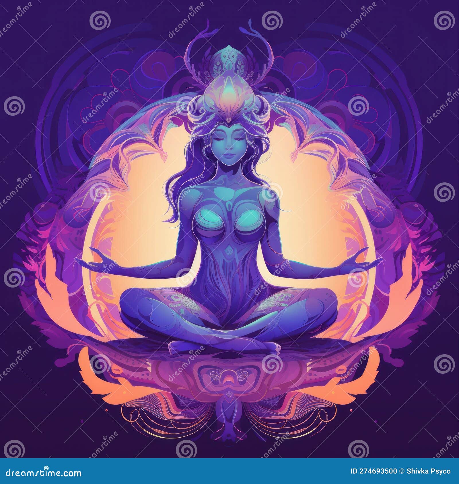 Psyche Greek Goddess of the Soul Image Generative AI Stock Illustration