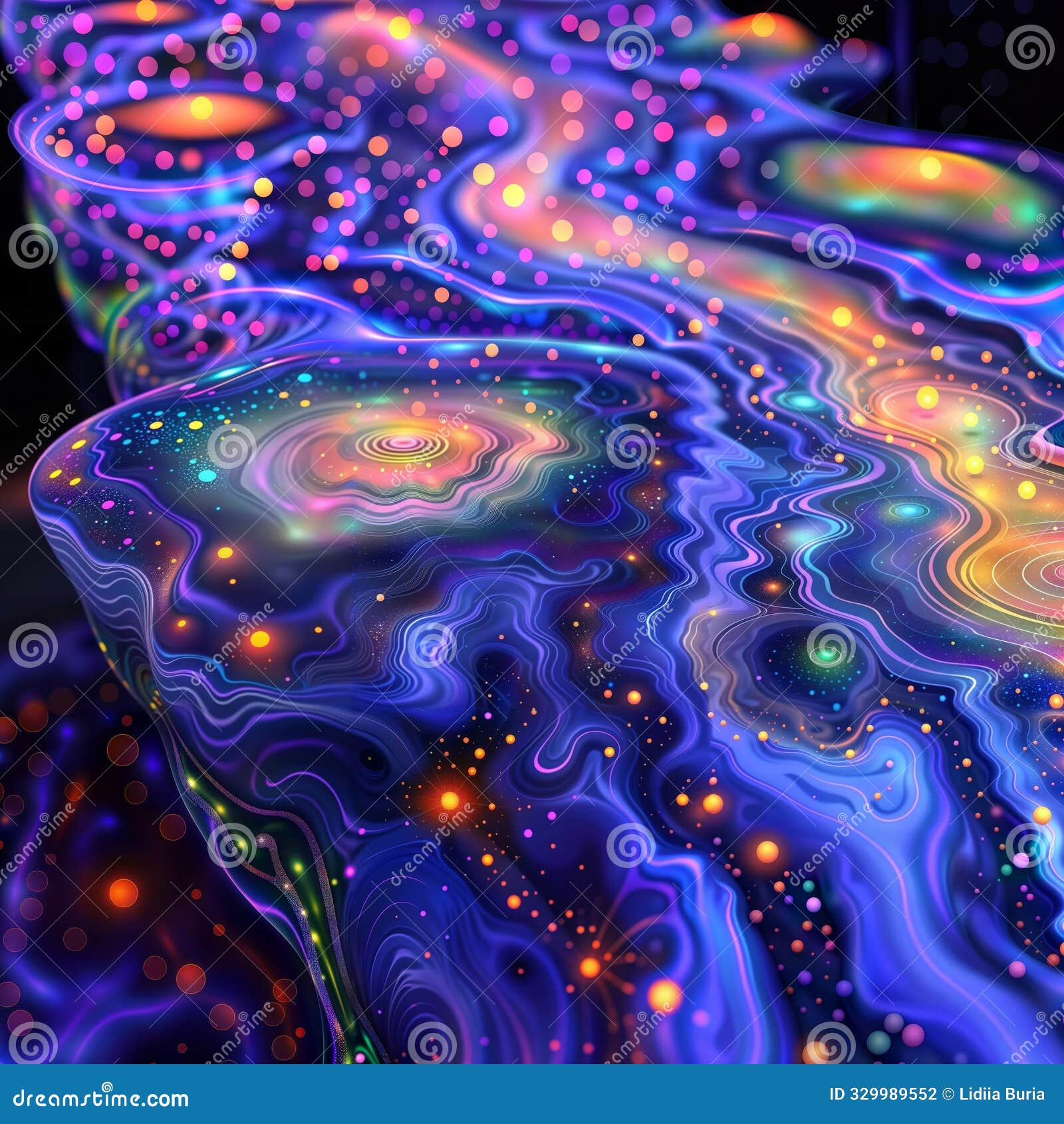 psychedelic artwork in a vibrant abstract digital painting, generative ai