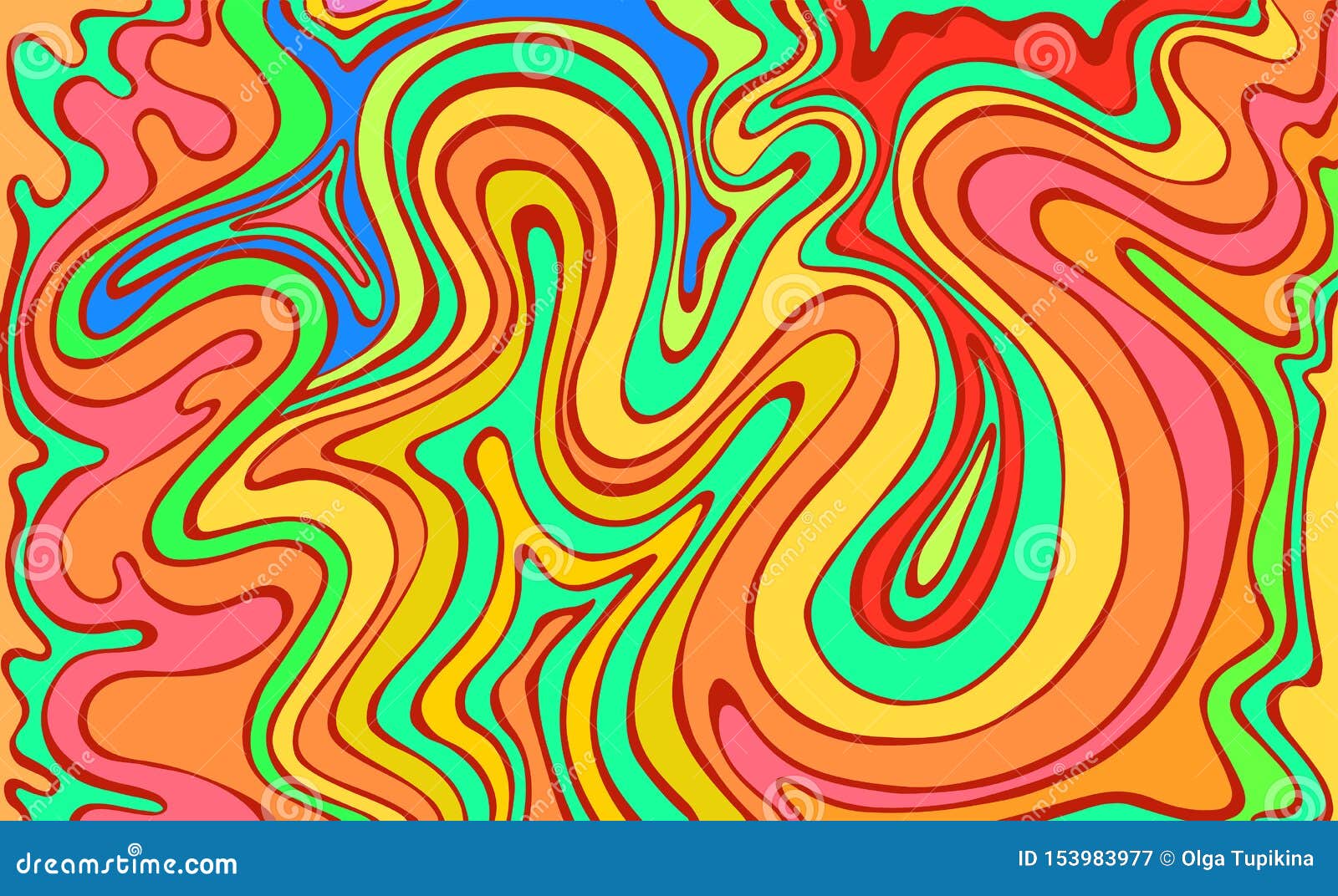 Psychedelic Colorful Waves. Fantastic Art with Decorative Texture ...