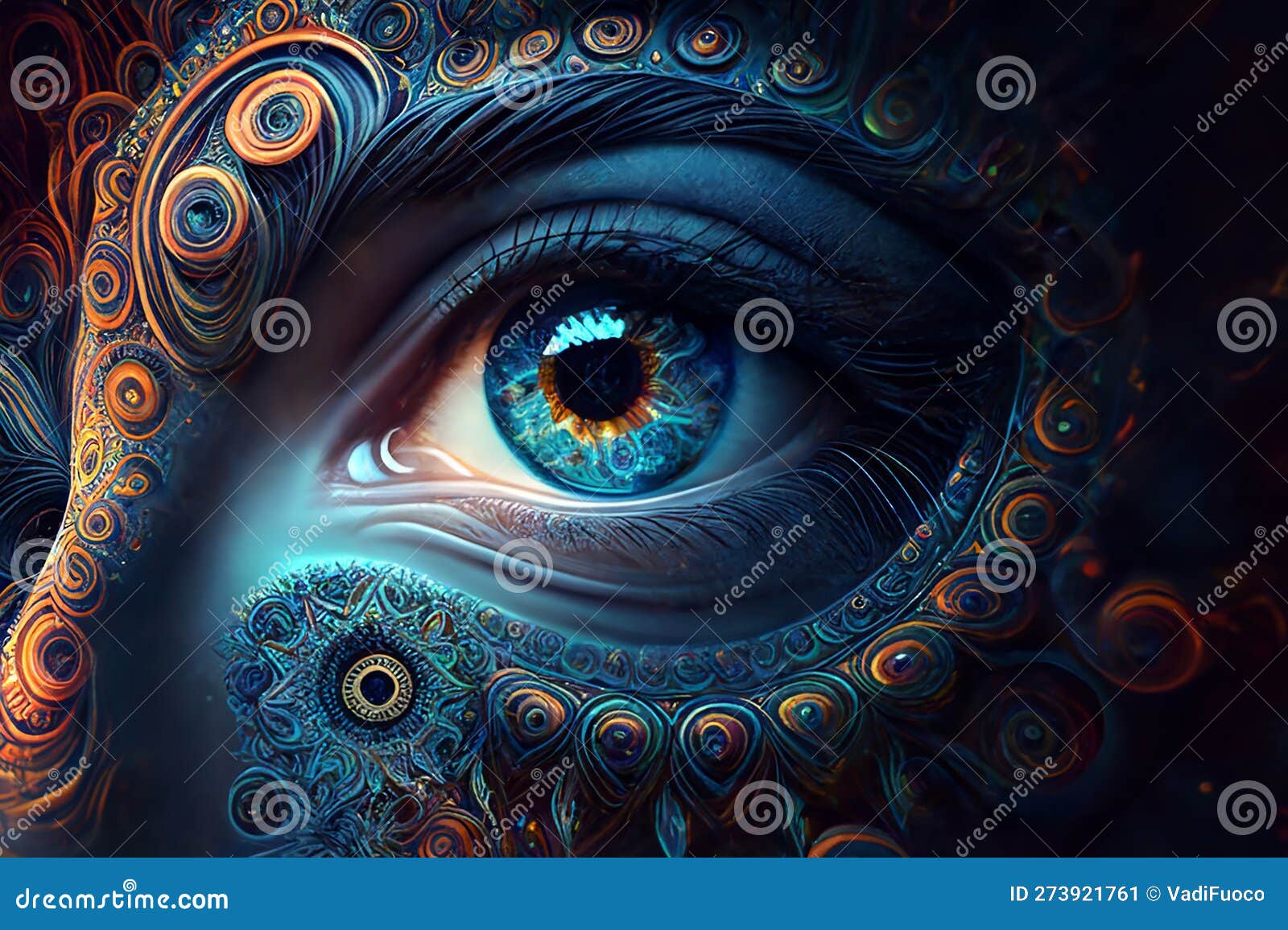 Psychedelic Eye, art stock illustration. Illustration of hallucinogen 273921761