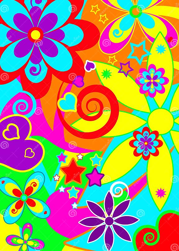 Psychedelic Funky Background Stock Vector - Illustration of orange ...