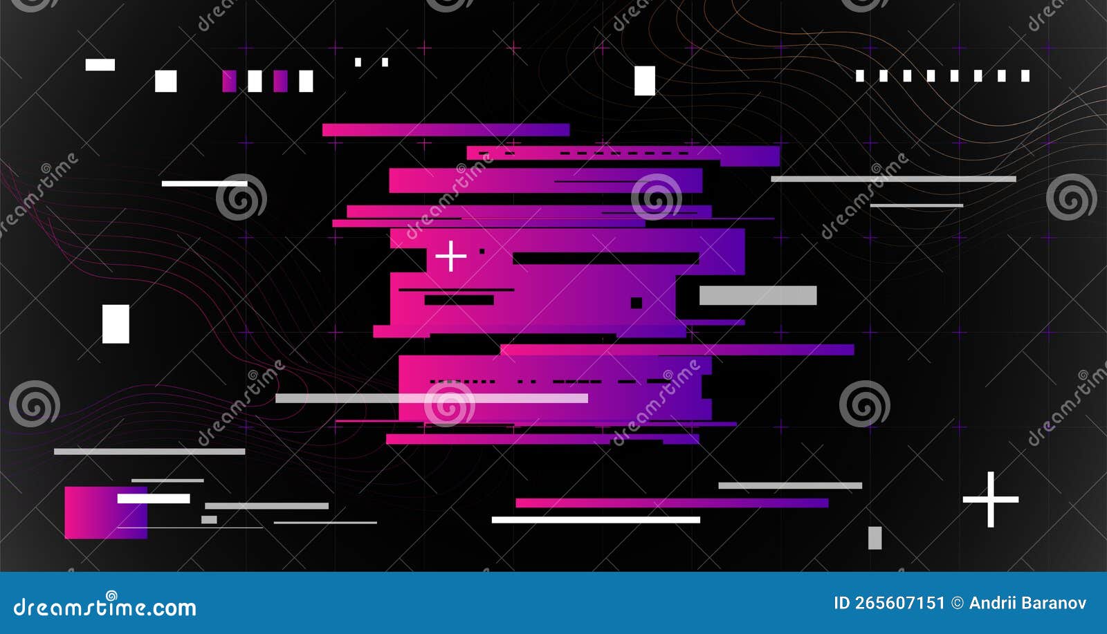 Psychedelic glitch background. Random digital error signal. Wave