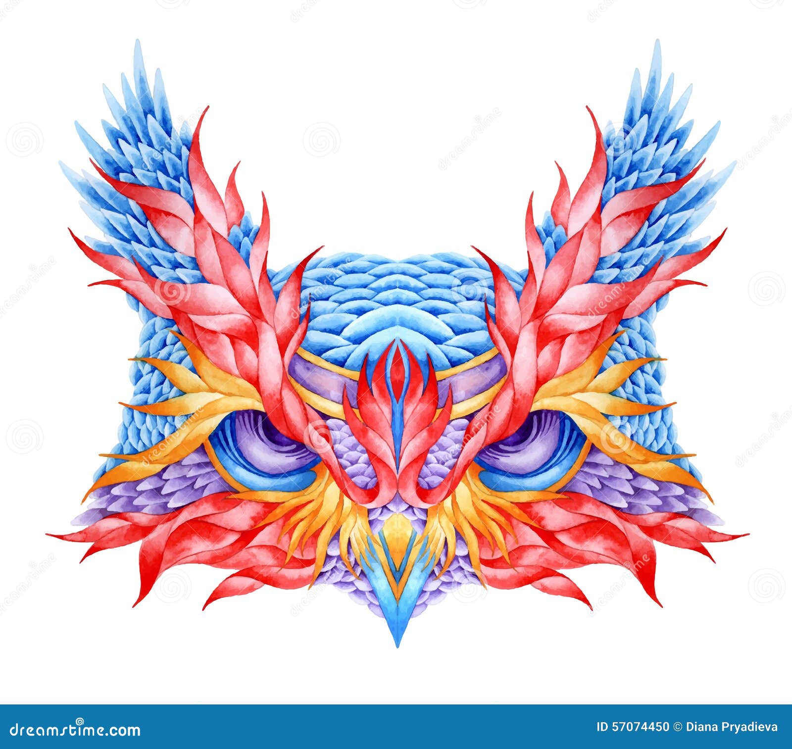 Cute Abstract Owl And Psychedelic Ornate Pattern Character Tattoo Design  For Pet Lovers Artwork For Print Textiles Detailed Vector Illustration  Totem Animal Royalty Free SVG Cliparts Vectors And Stock Illustration  Image 137886824