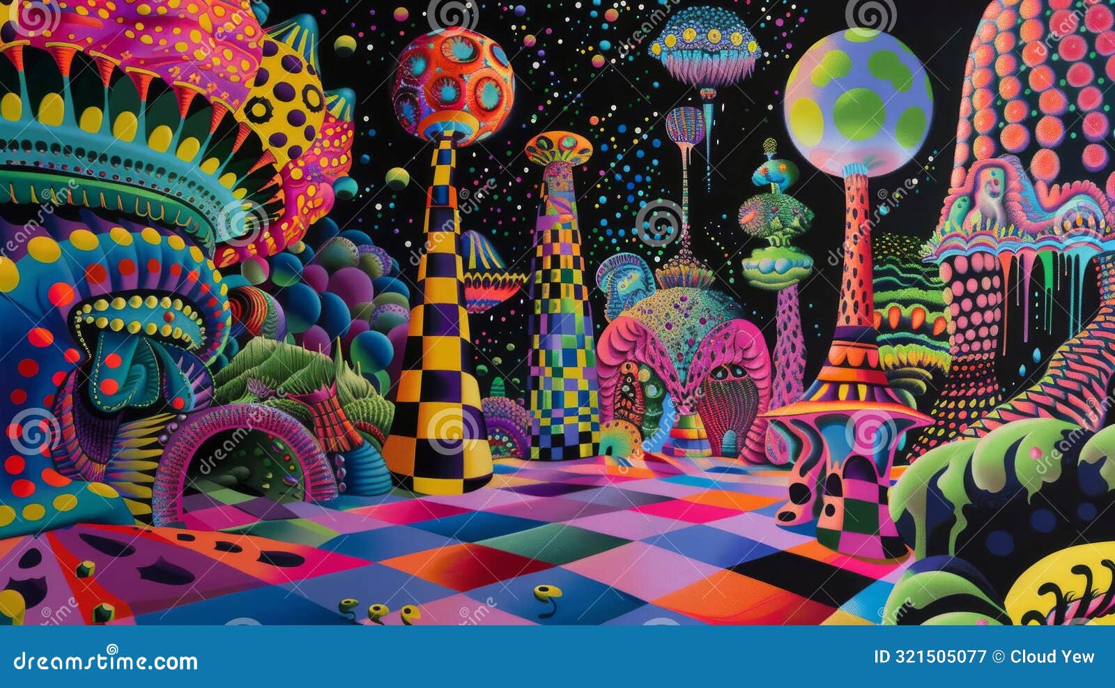 Psychedelic Scene with Surrealistic Patterns and Colors Stock Illustration  - Illustration of texture, modern: 321505077, image size:1600x987