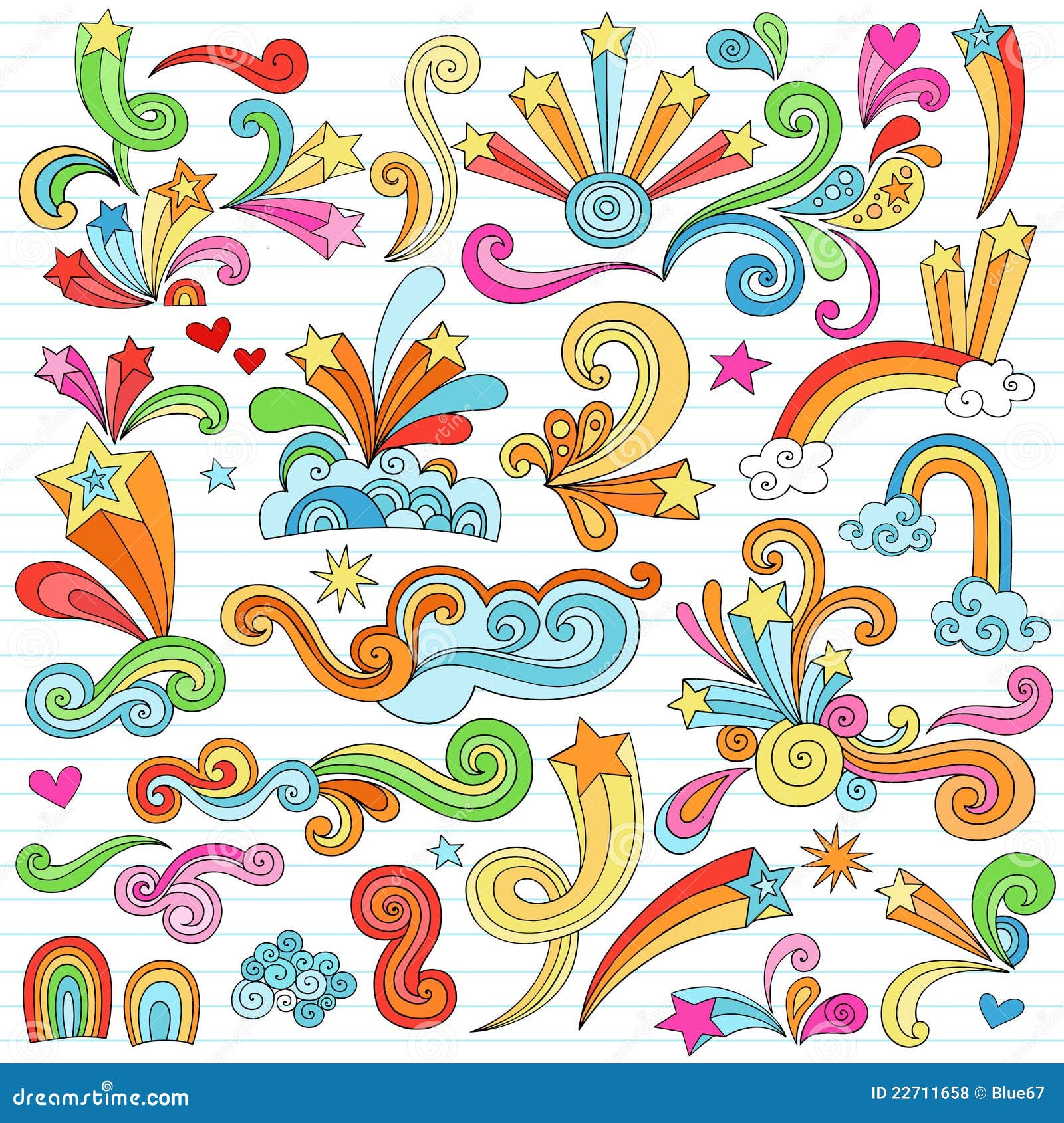 psychedelic stars notebook doodles  s