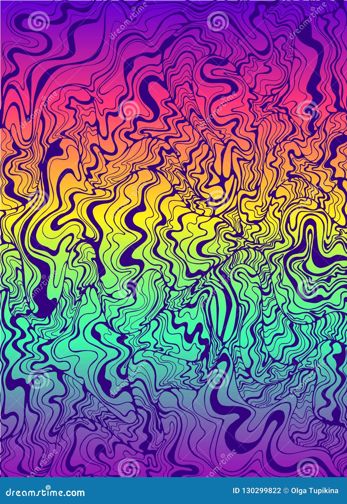 Psychedelic Waves Purple Color Gradient Rainbow Colors