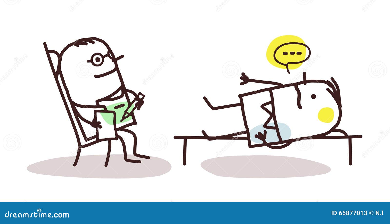 Psychoanalyste De Bande Dessinée Avec Le Patient Illustration de