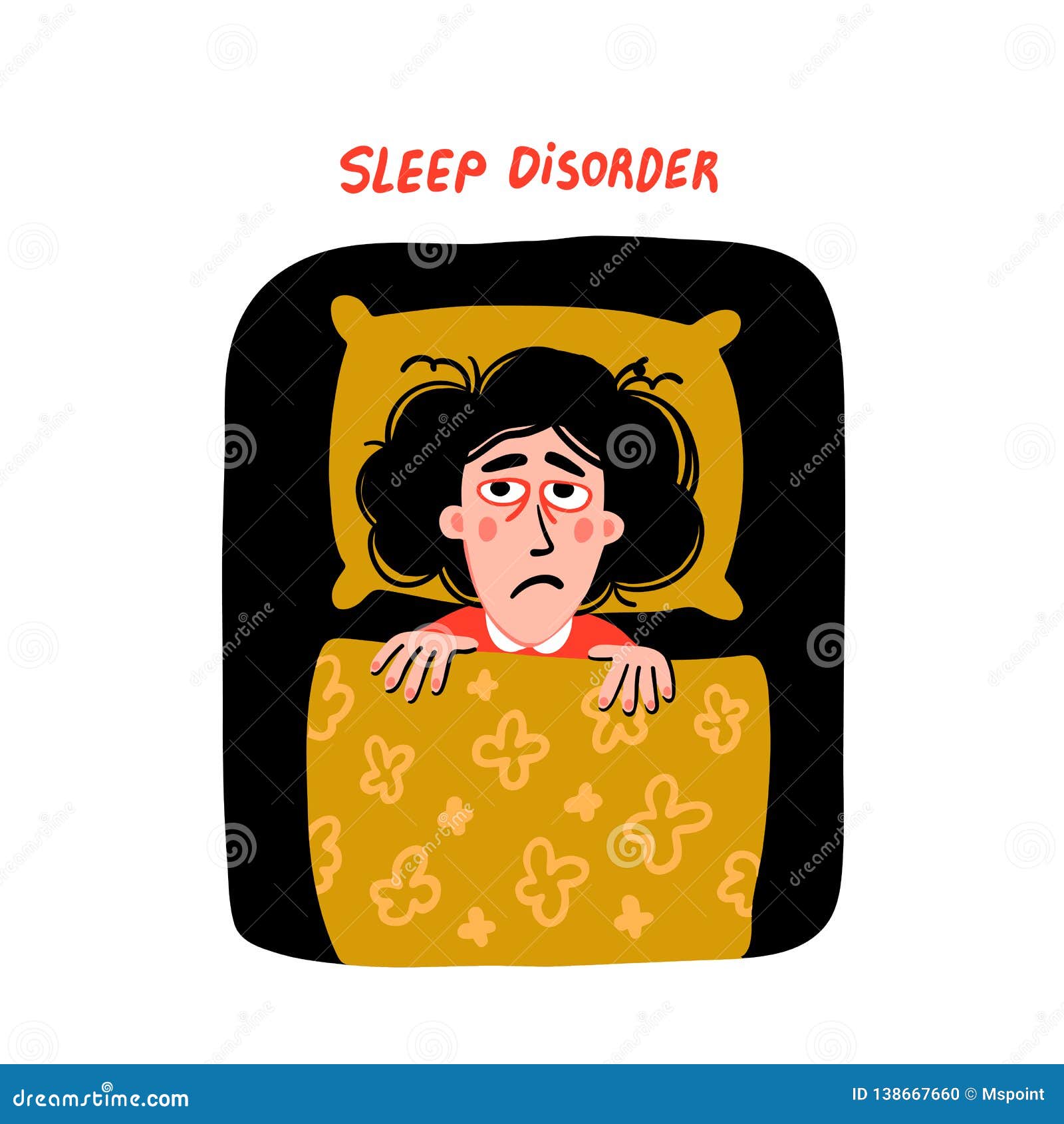 Psychologie Trouble Du Sommeil Caractere De Femme Avec L Insomnie Dans Le Lit Personne Feminine Sans Sommeil Avec Le Visage Fatig Illustration De Vecteur Illustration Du Dessin Nuit