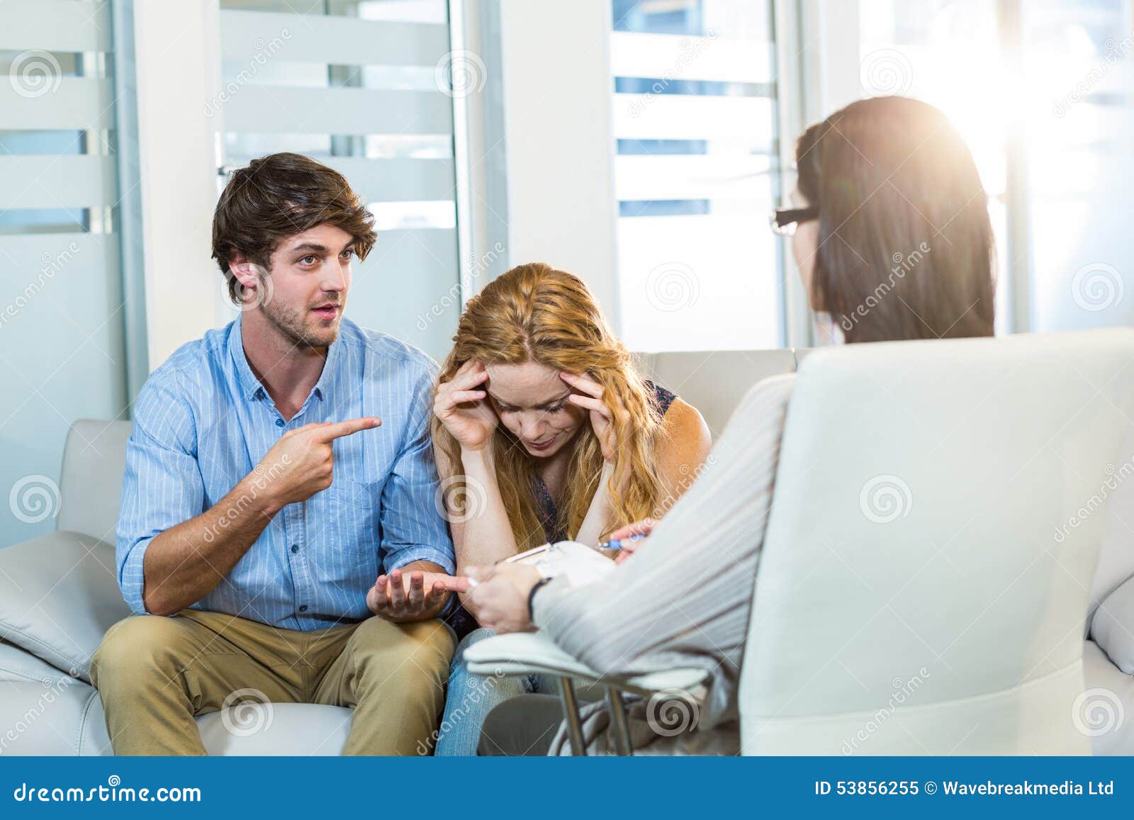 Psychologist Helping a Couple with Relationship Difficulties Stock Image Image of 53856255