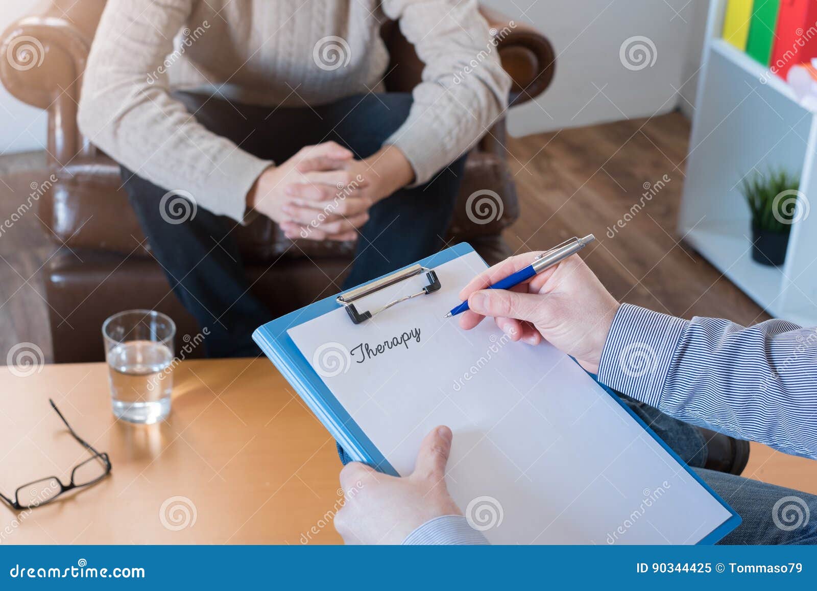 Psychologist Taking Notes during Psychotherapy Stock Image Image of