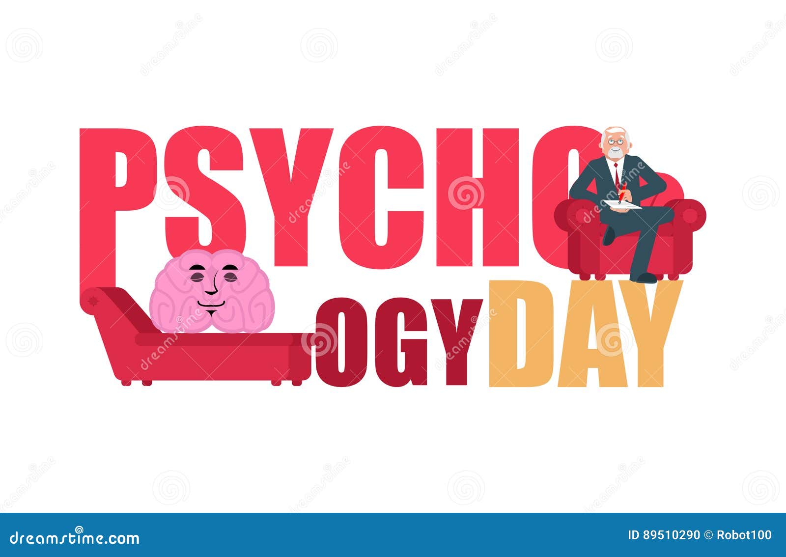 Psychology Day. Consultation of Psychotherapist Stock Vector