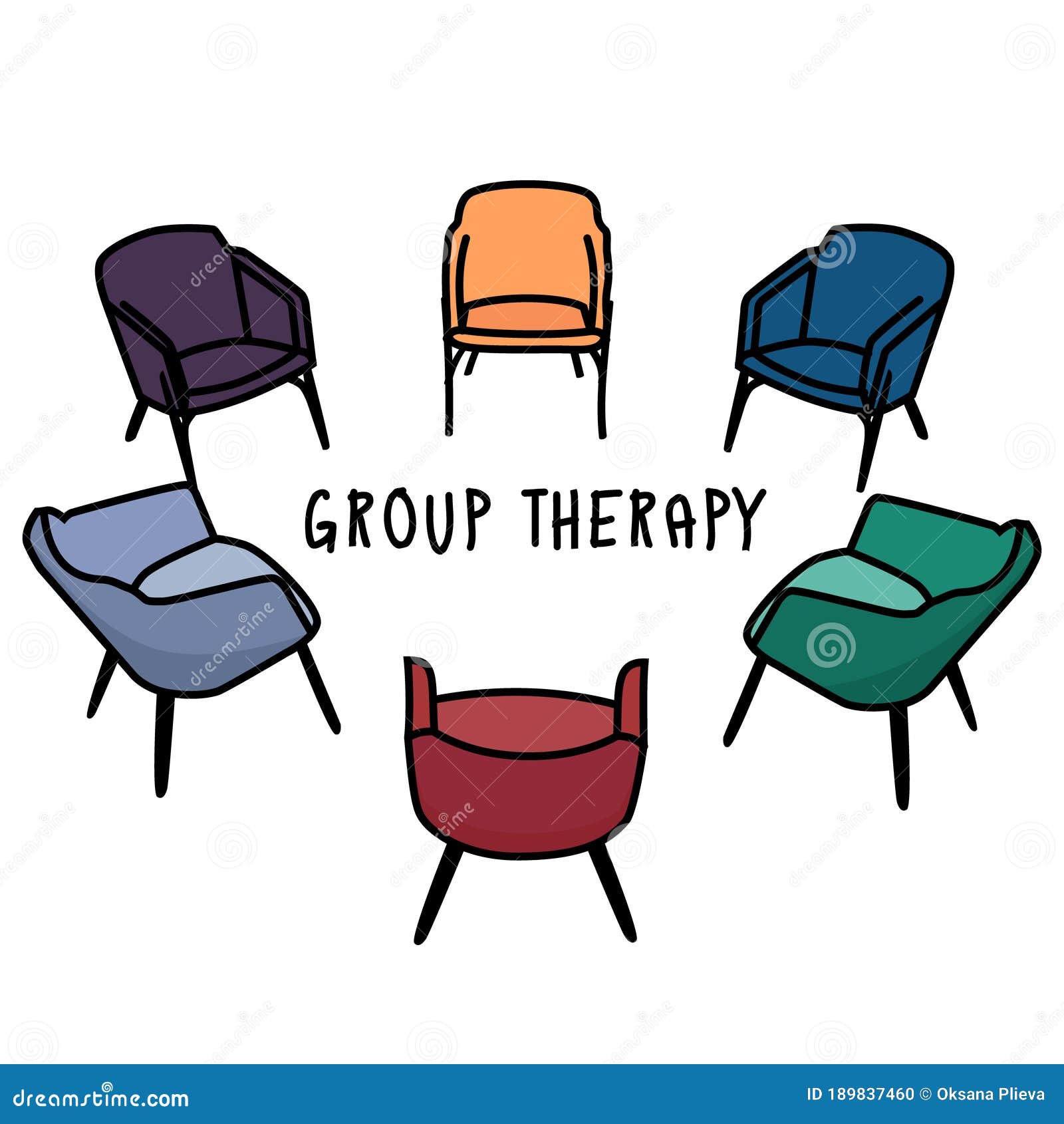 Psychology. Group therapy stock vector. Illustration of counseling