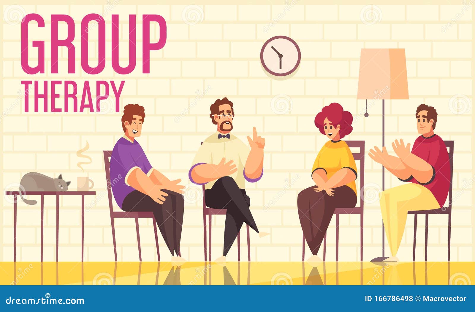 Psychotherapy Group Session Composition Stock Vector Illustration of