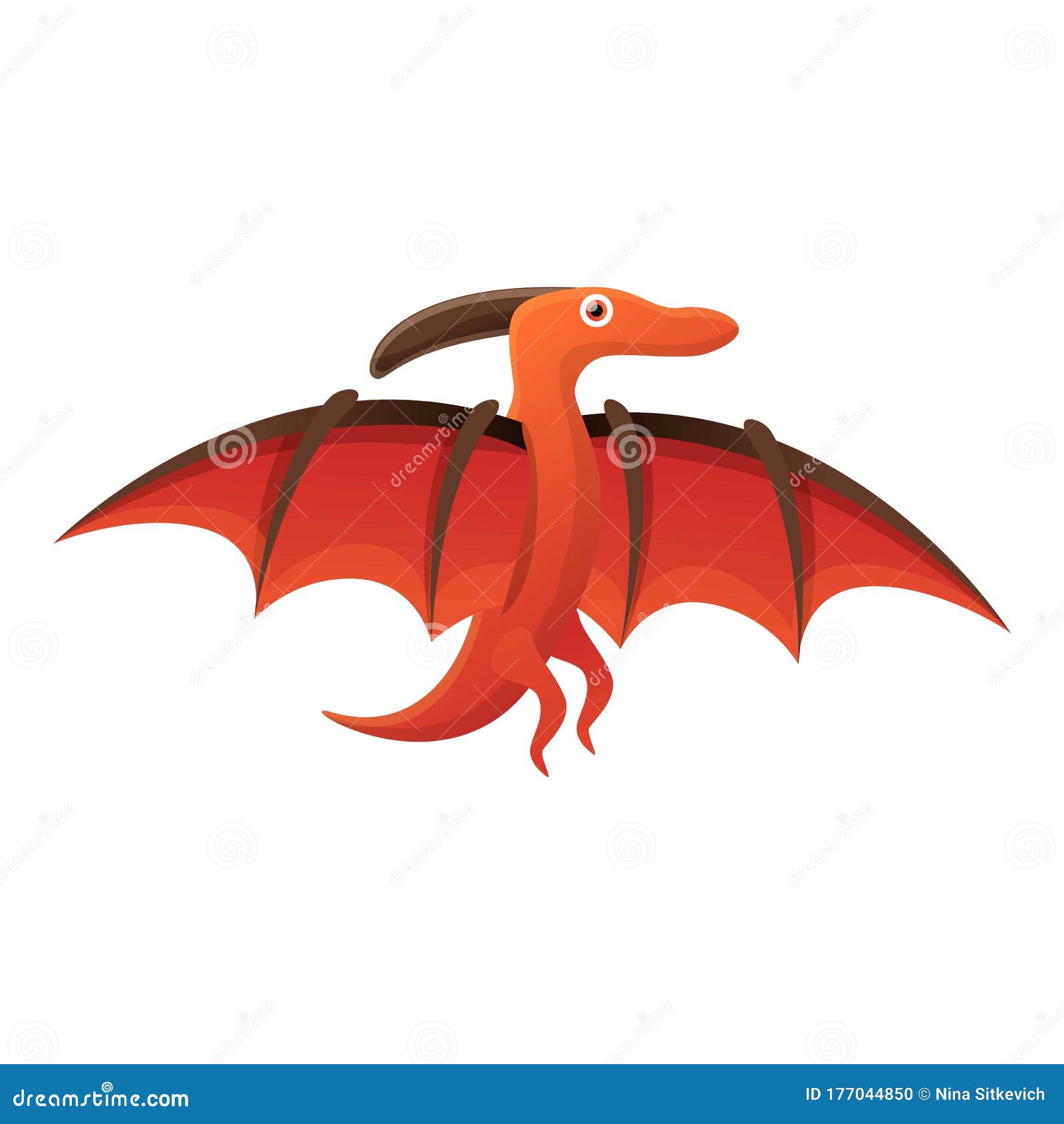 Dinosaur pterodactyloidea icon in cartoon style Vector Image