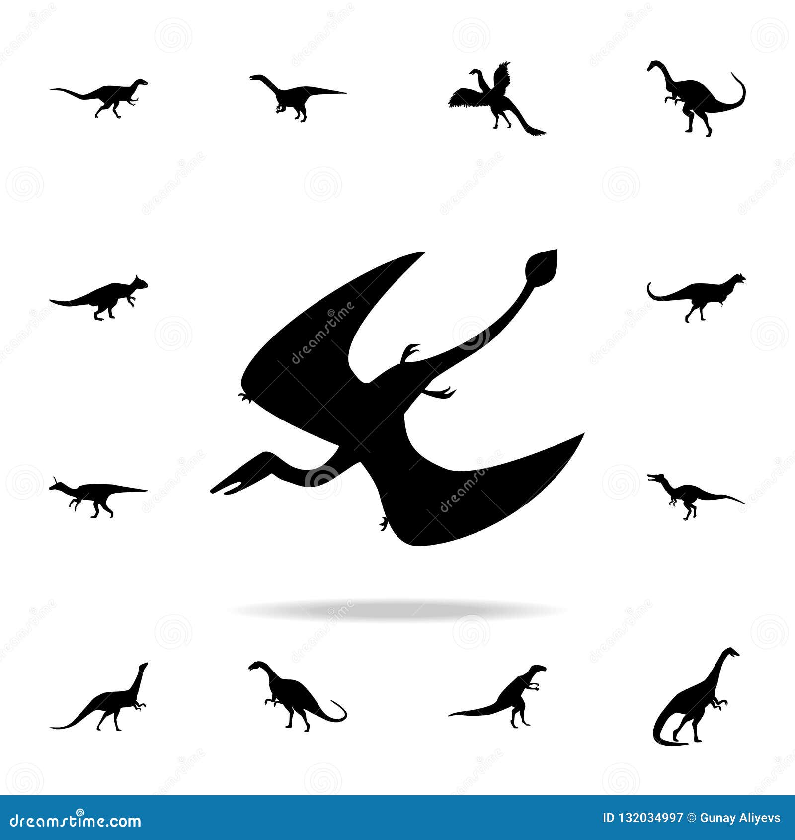 Pterodactyloidea Icon. Detailed Set of Dinosaur Icons. Premium Graphic  Design Stock Illustration - Illustration of meteorite, logo: 132034997