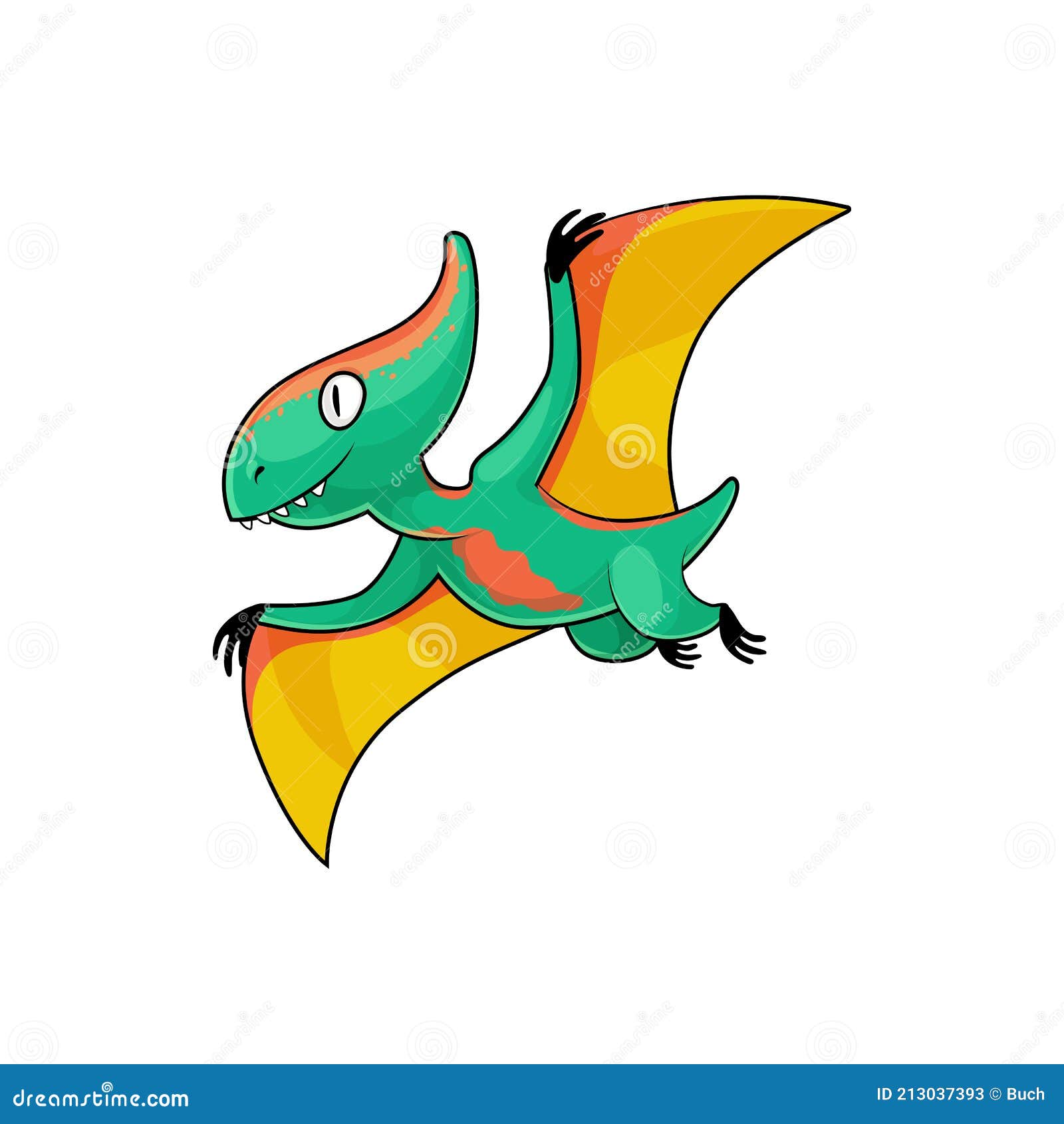 Dinosaur pterodactyloidea icon in cartoon style Vector Image