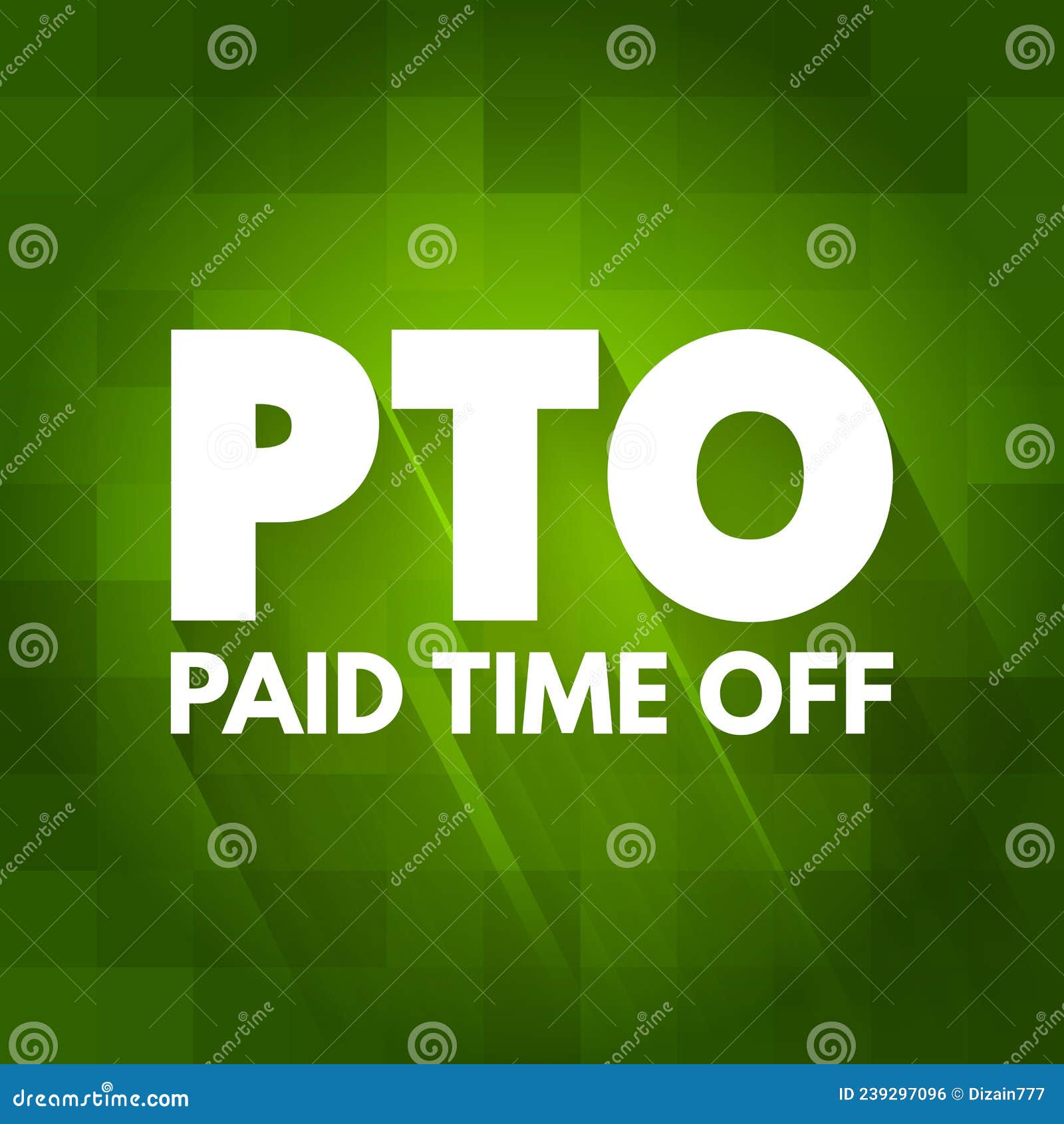 PTO Paid Time Off Acronym, Concept Background Stock Illustration