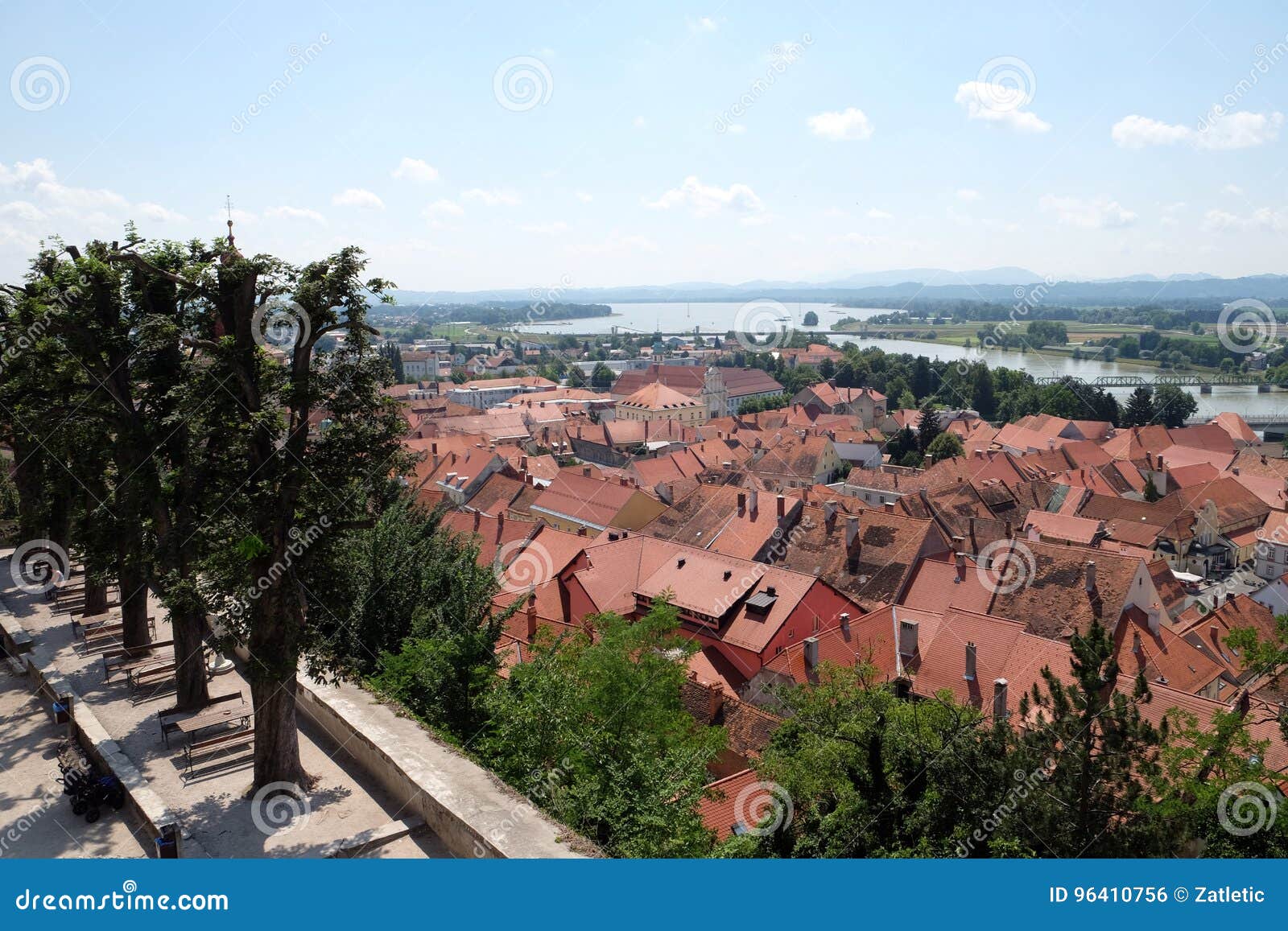 ptuj, town on the drava river banks, slovenia