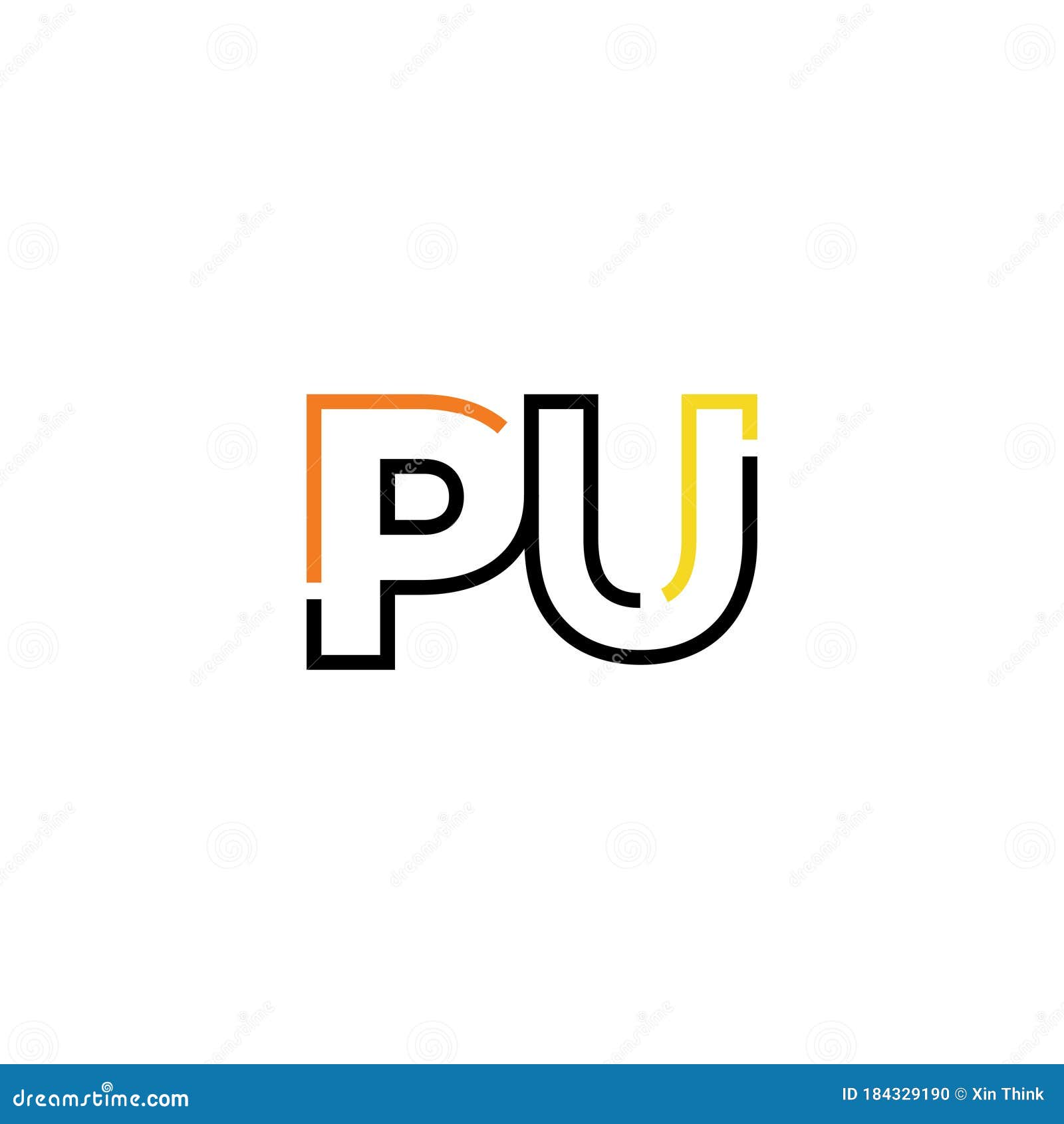 PU Letter Logo Icon Design Template Elements Stock Vector