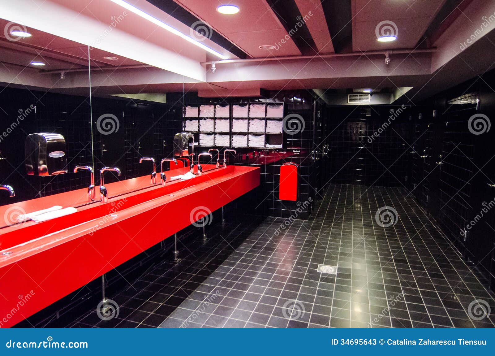 Public bathroom stock image. Image of sinks, flooring - 34695643