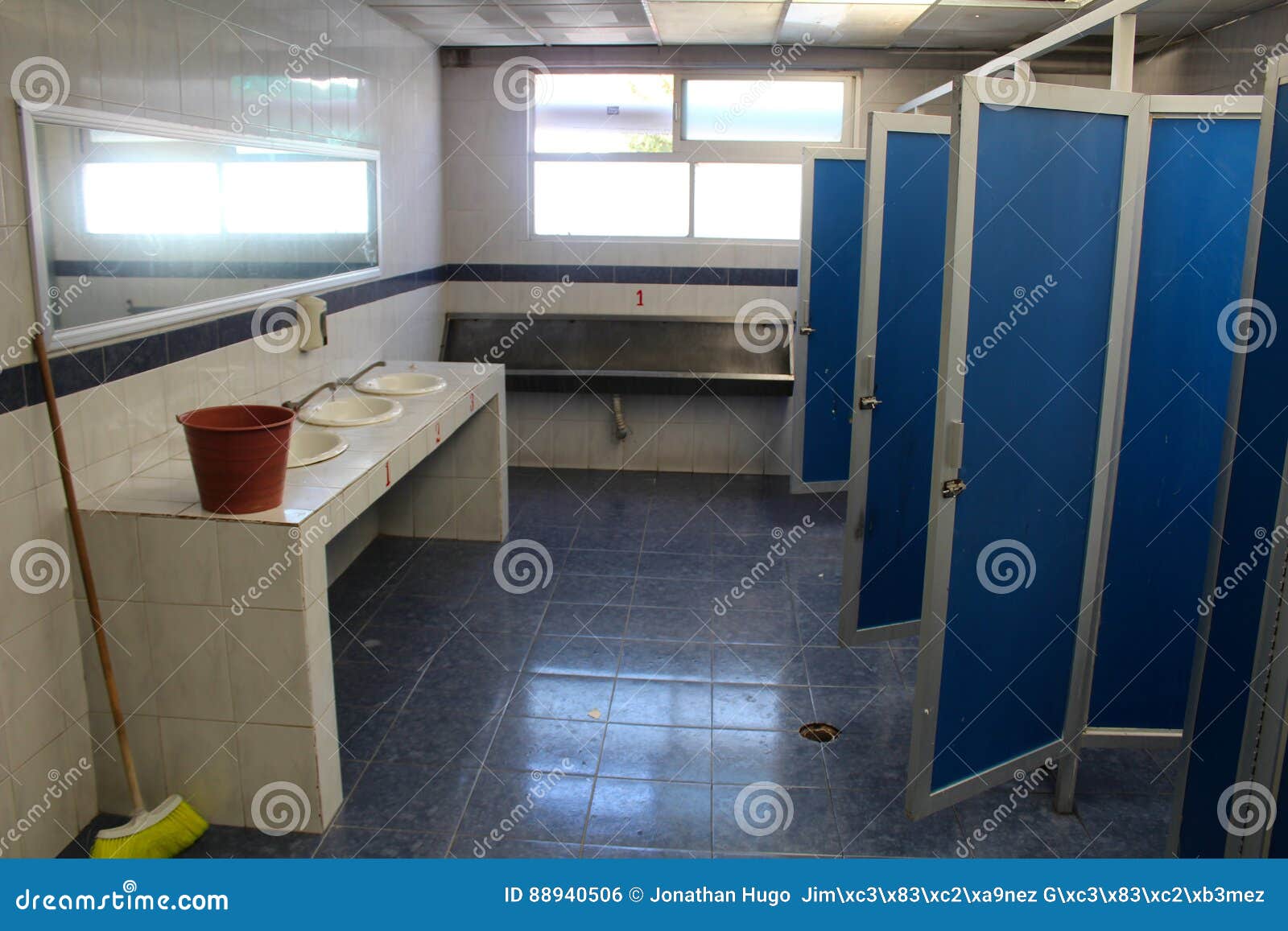 Public bathroom stock photo. Image of cleaning, back 88940506
