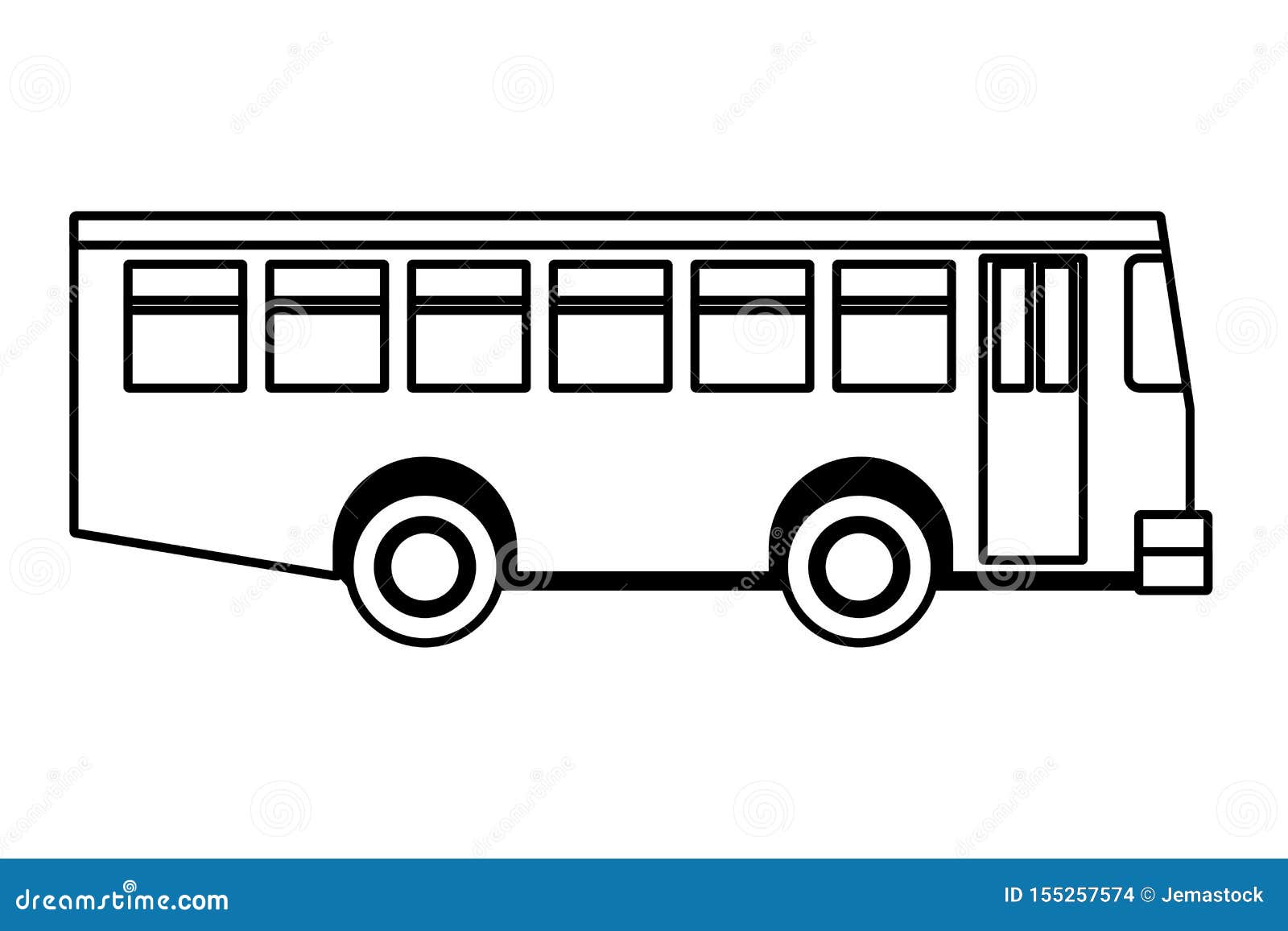 Public Bus Vehicle Sideview Cartoon in Black and White Stock Vector -  Illustration of cartoon, speed: 155257574