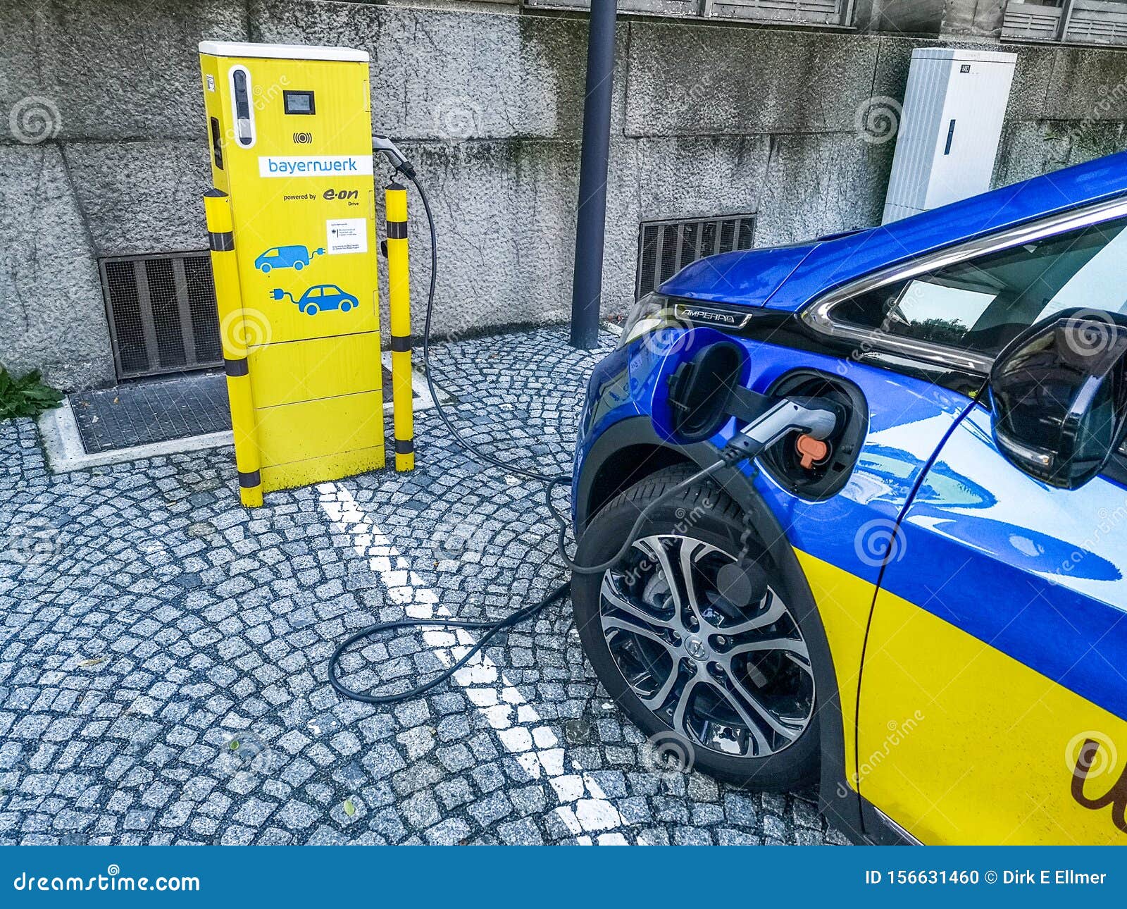 Public Charging Point of Electric Vehicles with E.on Editorial Image