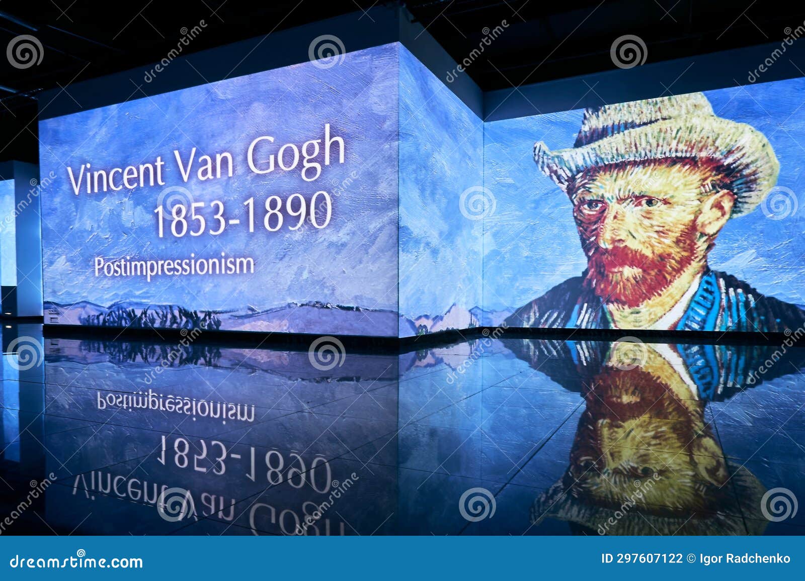 Electronic Image of the Artist Van Gogh with the Date of Life