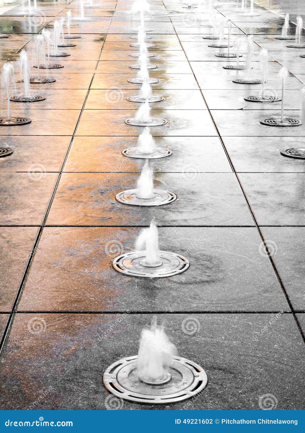 Public Fountain with Water Splash Stock Photo Image of fountain