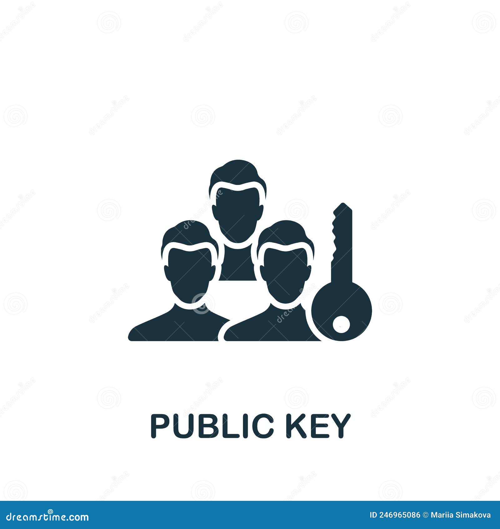 Public Key Icon. Monochrome Simple Cryptocurrency Icon for Templates, Web  Design and Infographics Stock Vector - Illustration of admin, vector:  246965086