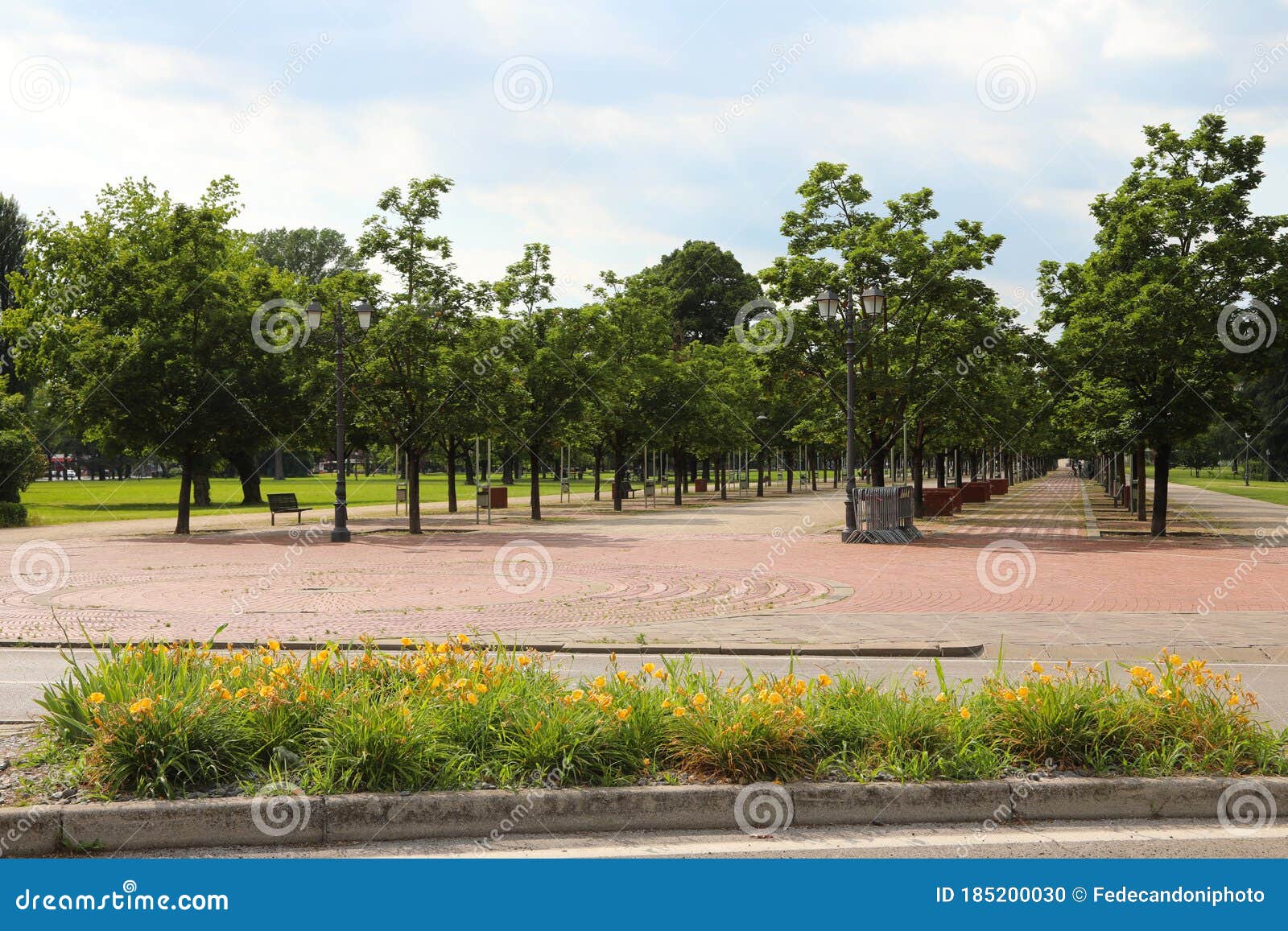 public park called campo marzo in vicenza city in italy