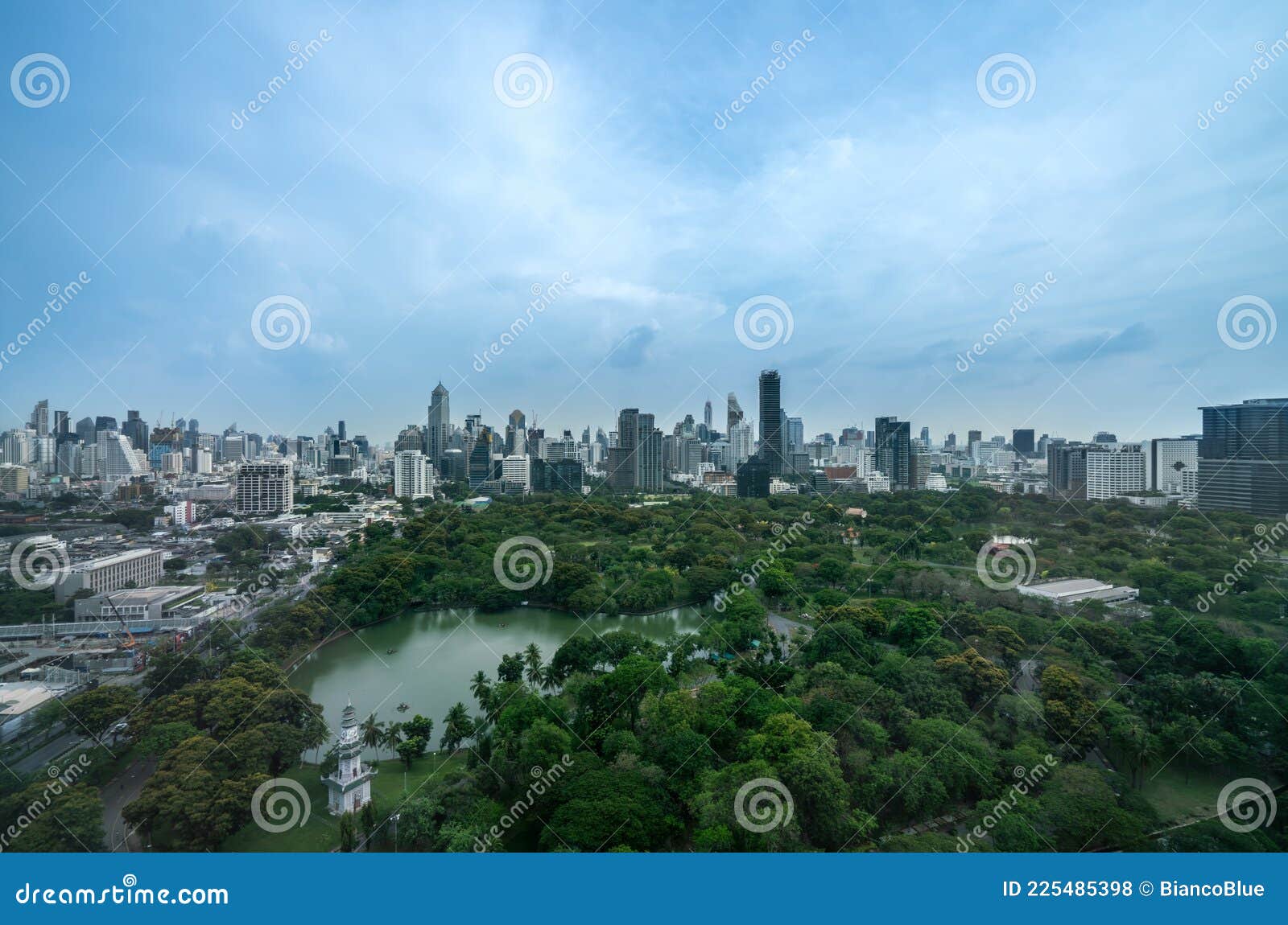 Public Park And High-rise Buildings Cityscape In ...